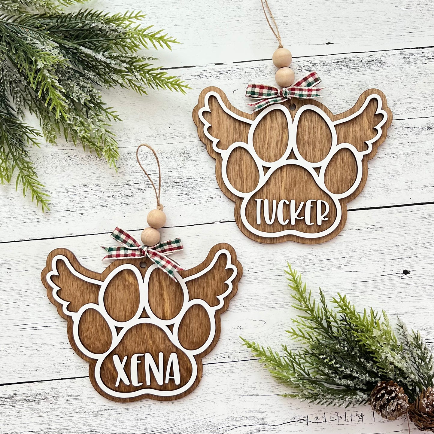 Memorial Pet Name Paw Print Ornament