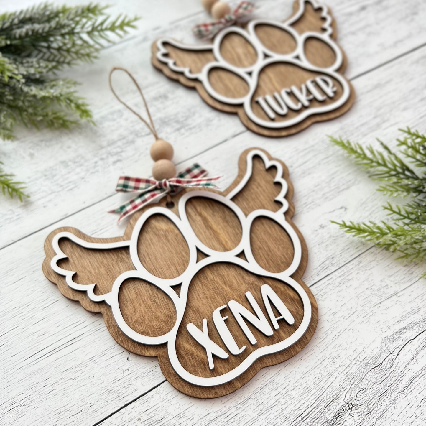 Memorial Pet Name Paw Print Ornament