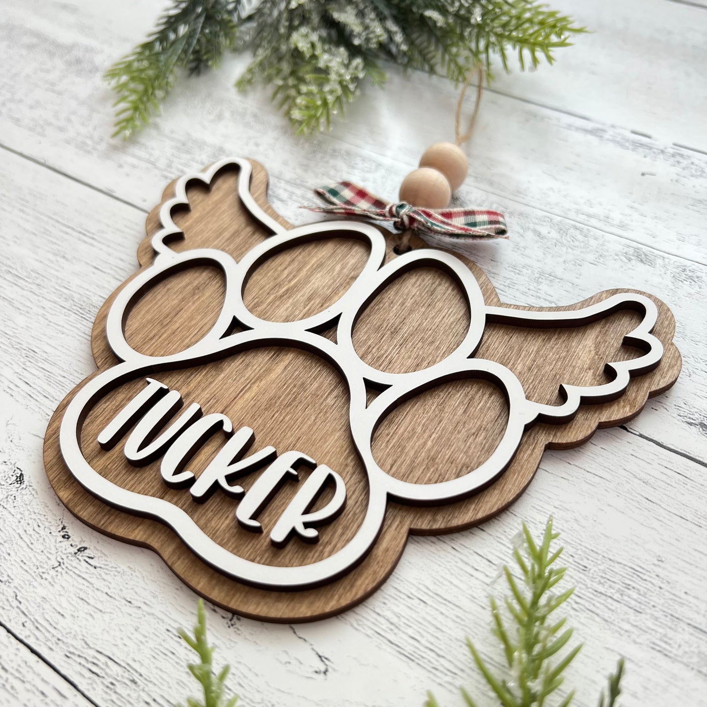 Memorial Pet Name Paw Print Ornament