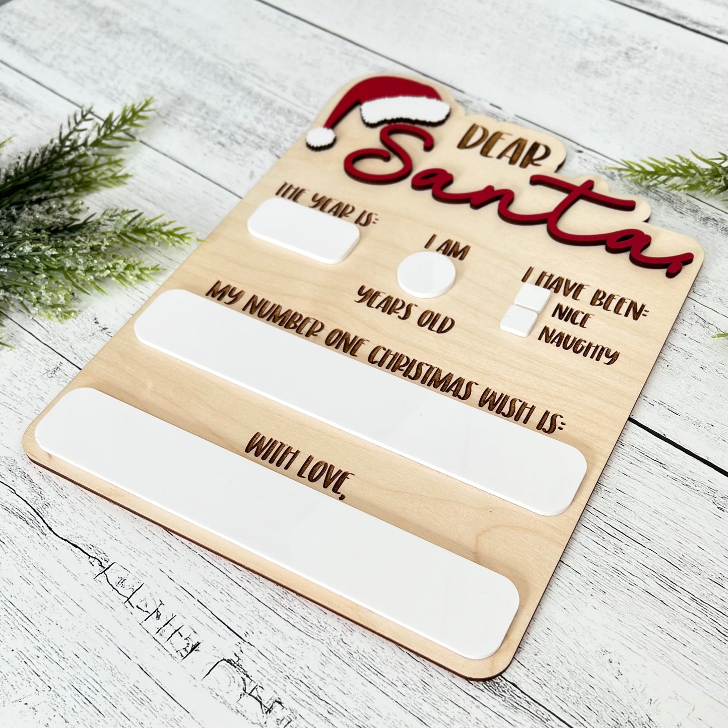 Dear Santa Dry Erase Sign
