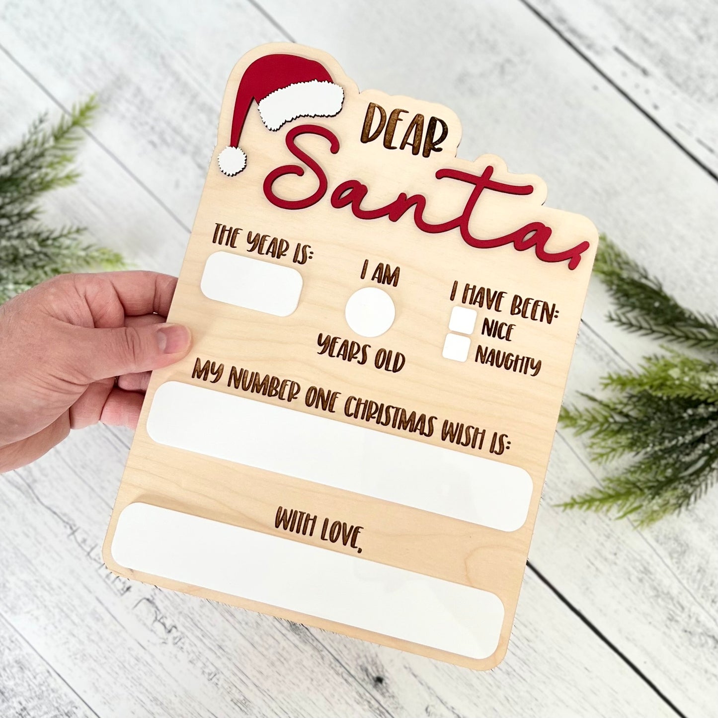 Dear Santa Dry Erase Sign
