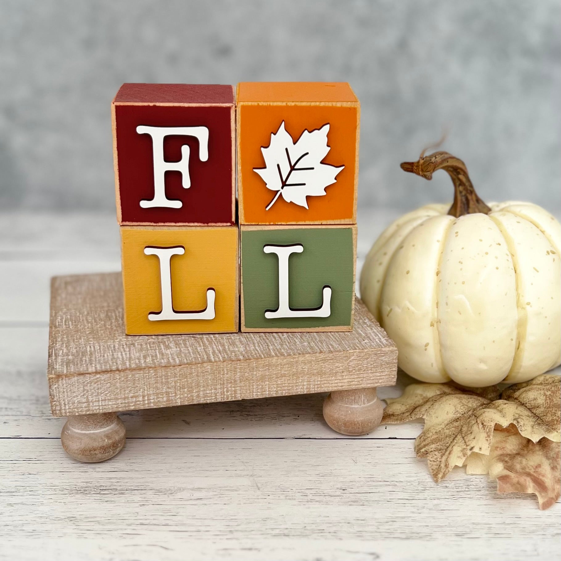 SET | Fall Stacking Word Wooden Blocks