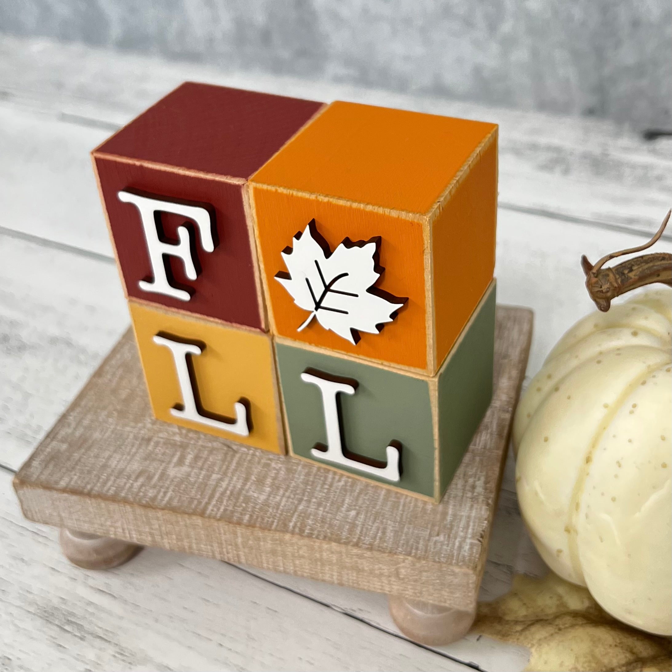 SET | Fall Stacking Word Wooden Blocks