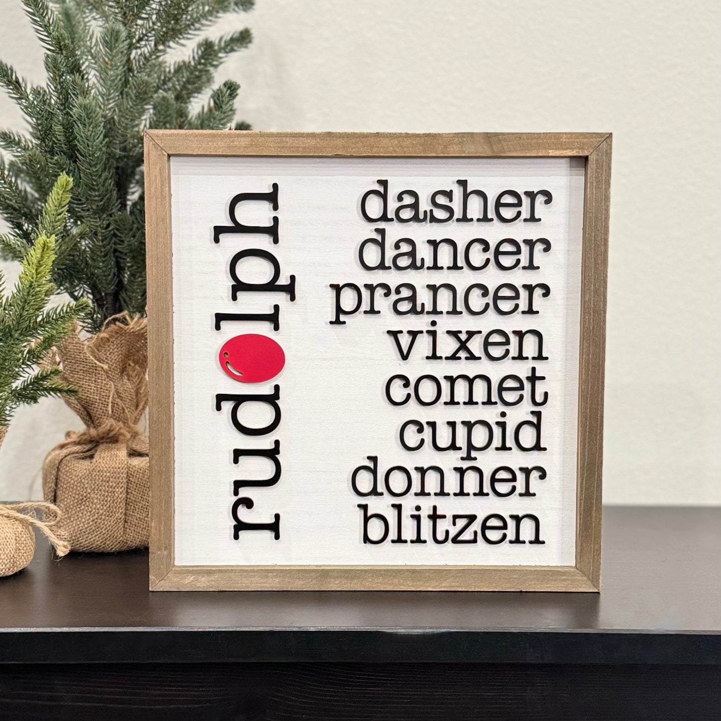Wooden Framed Christmas Sign