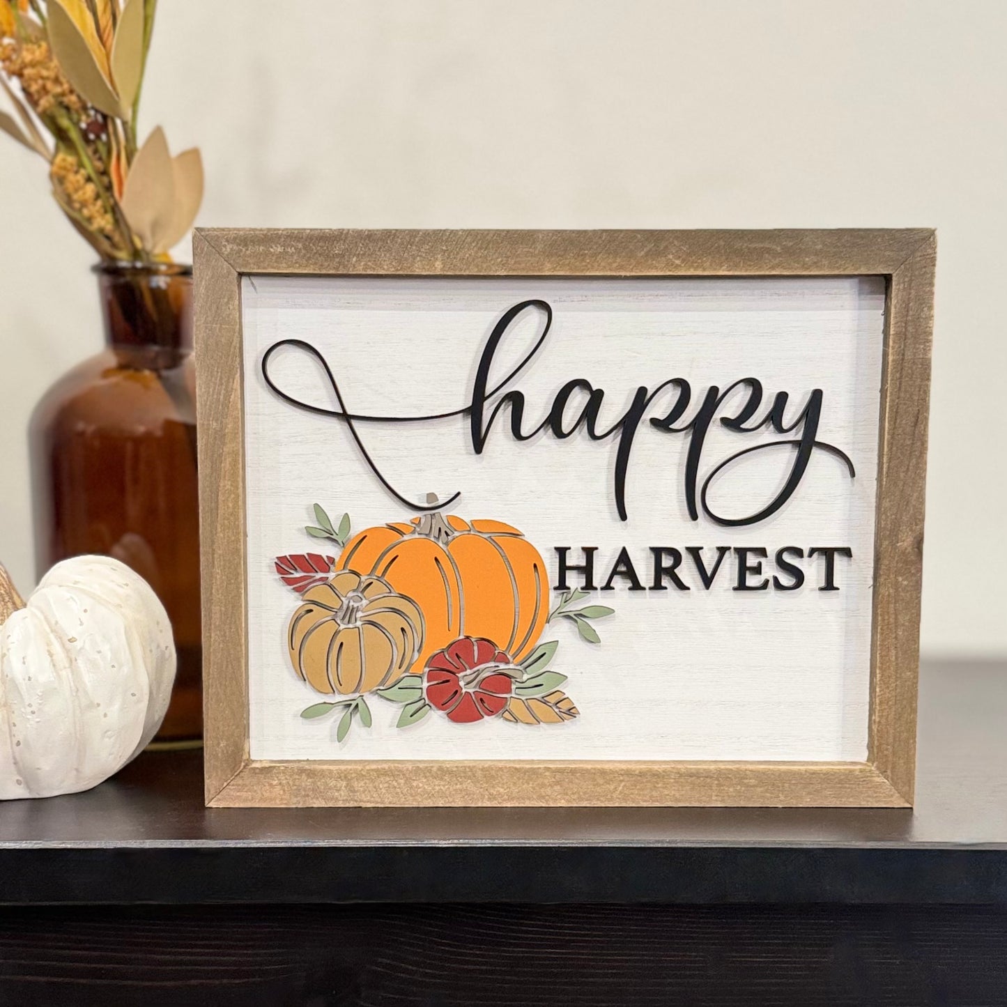 Wooden Framed Thanksgiving/Fall Sign