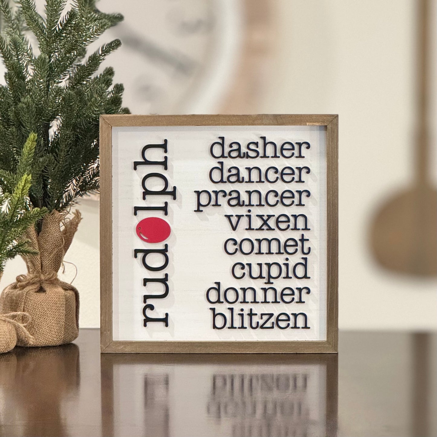 Wooden Framed Christmas Sign