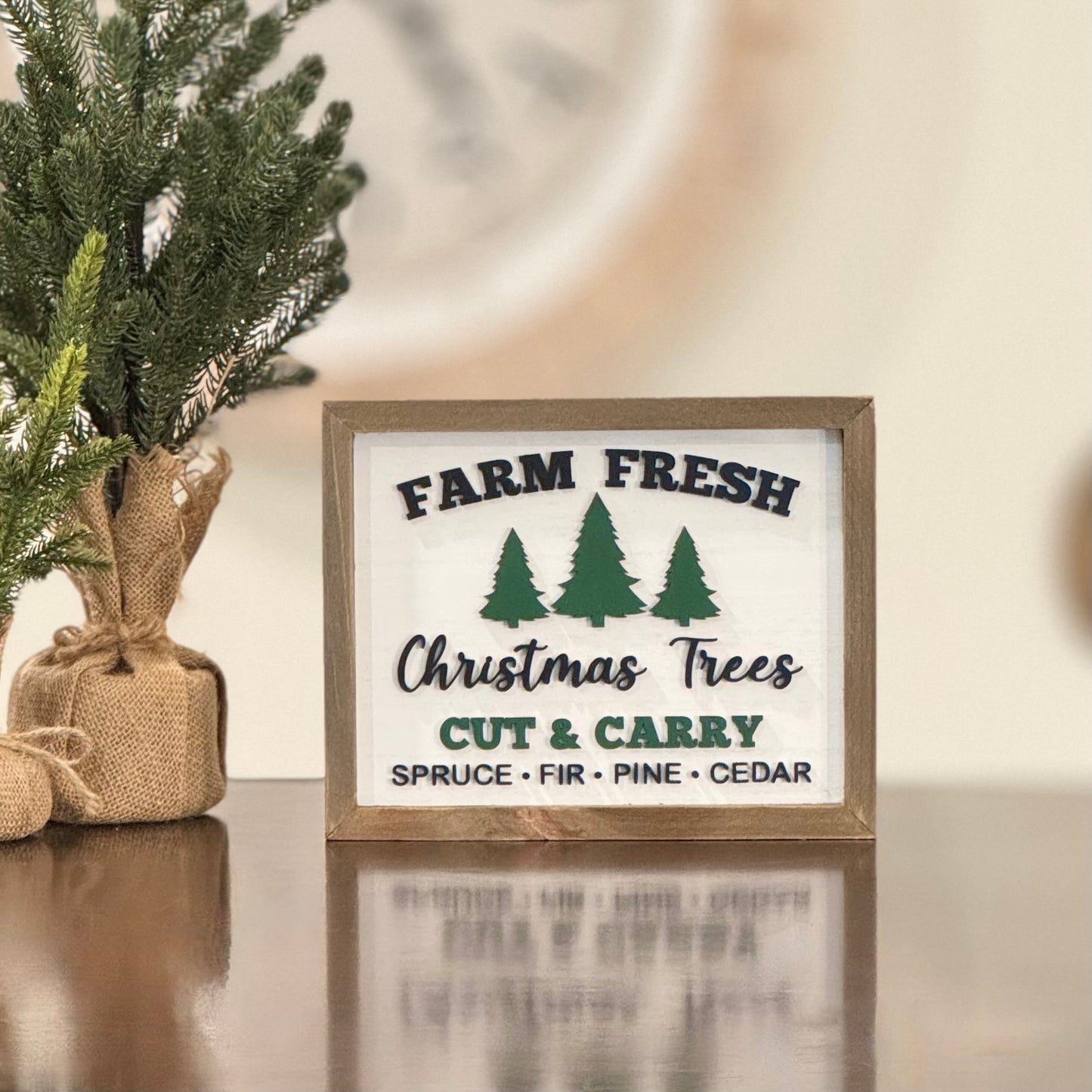 Wooden Framed Christmas Sign