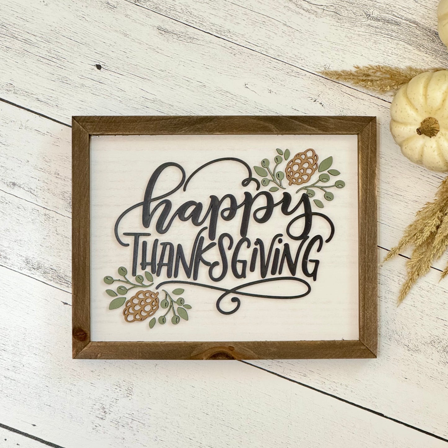 Wooden Framed Thanksgiving/Fall Sign