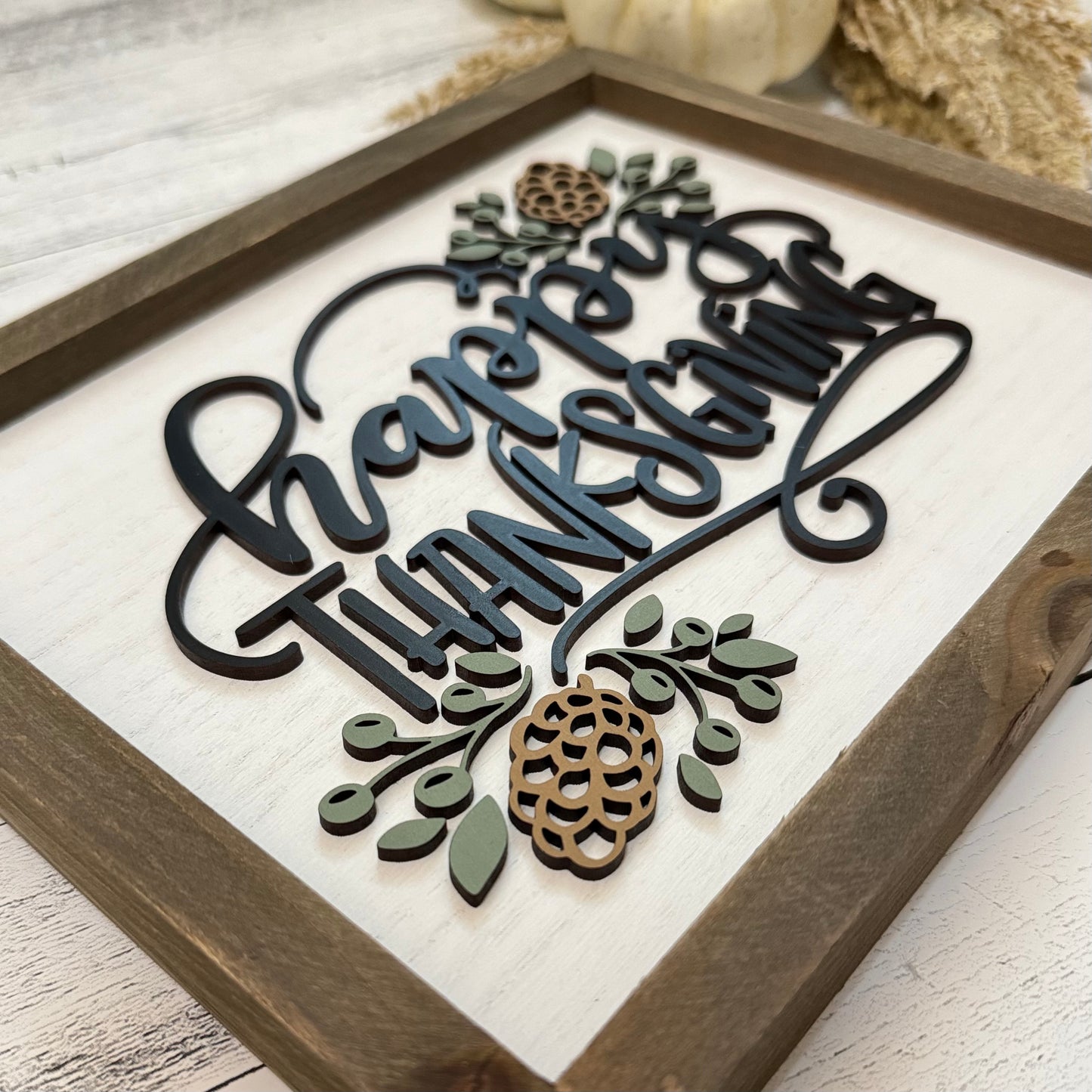 Wooden Framed Thanksgiving/Fall Sign