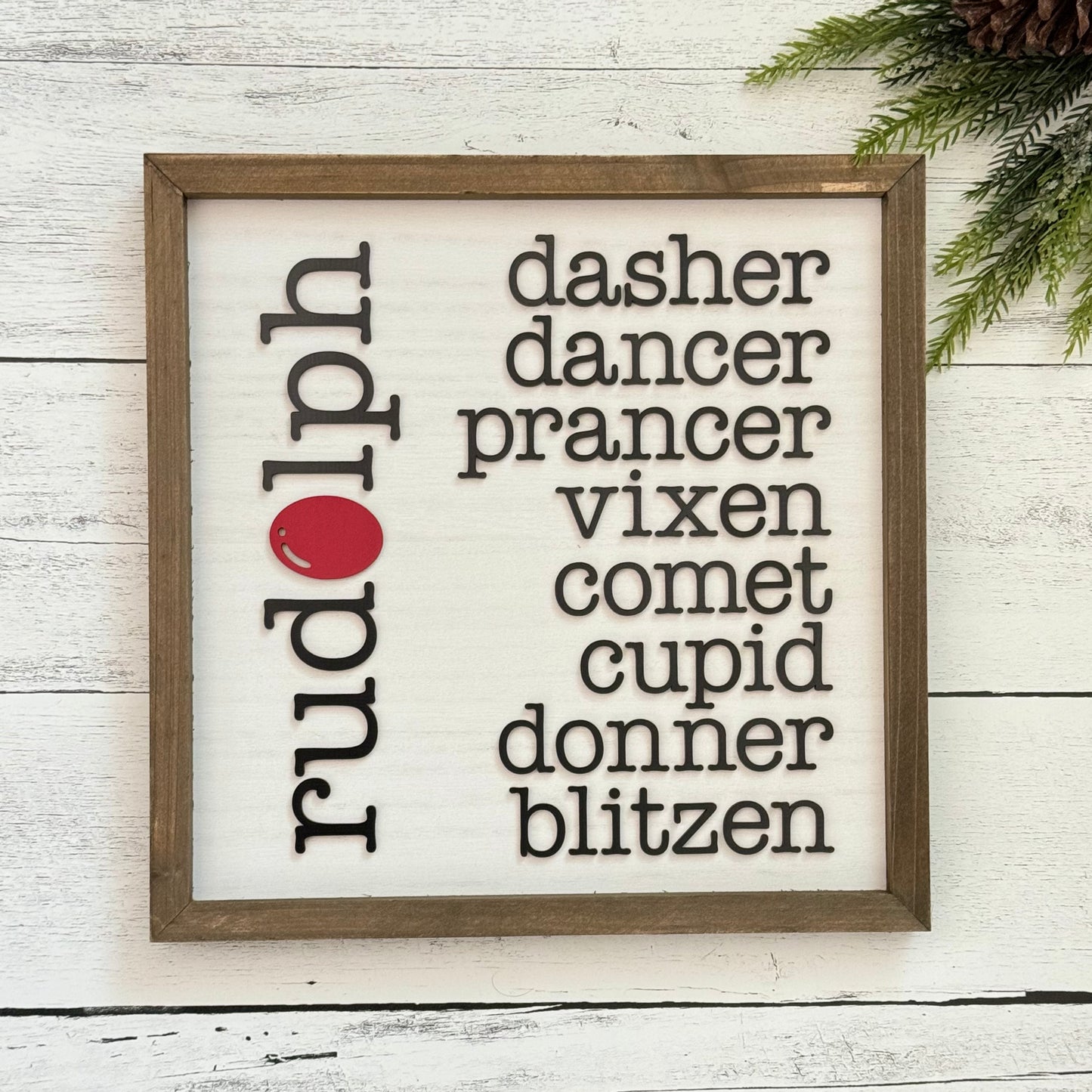 Wooden Framed Christmas Sign