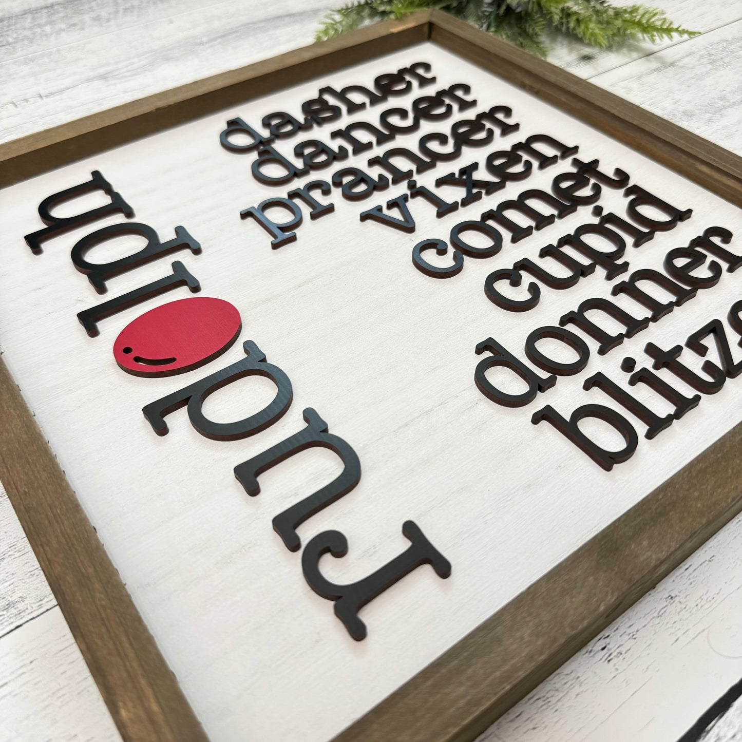 Wooden Framed Christmas Sign