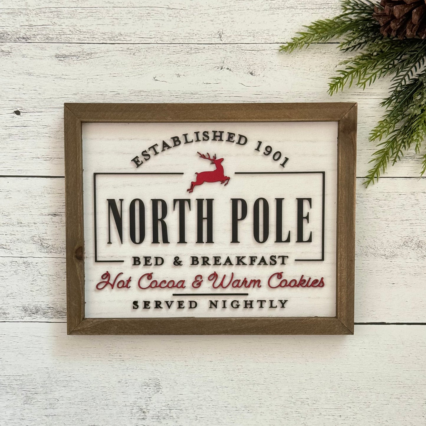 Wooden Framed Christmas Sign