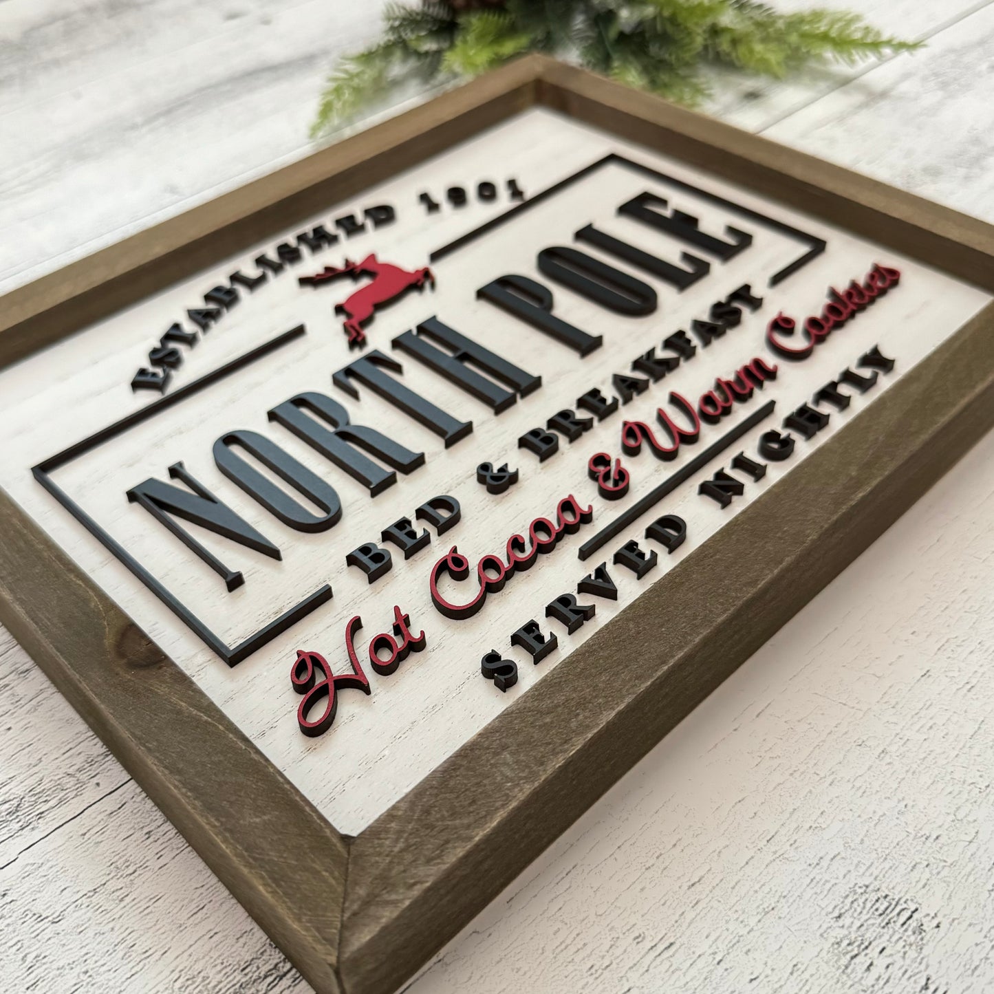 Wooden Framed Christmas Sign