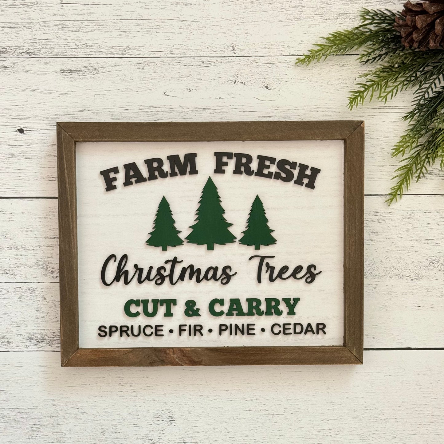 Wooden Framed Christmas Sign