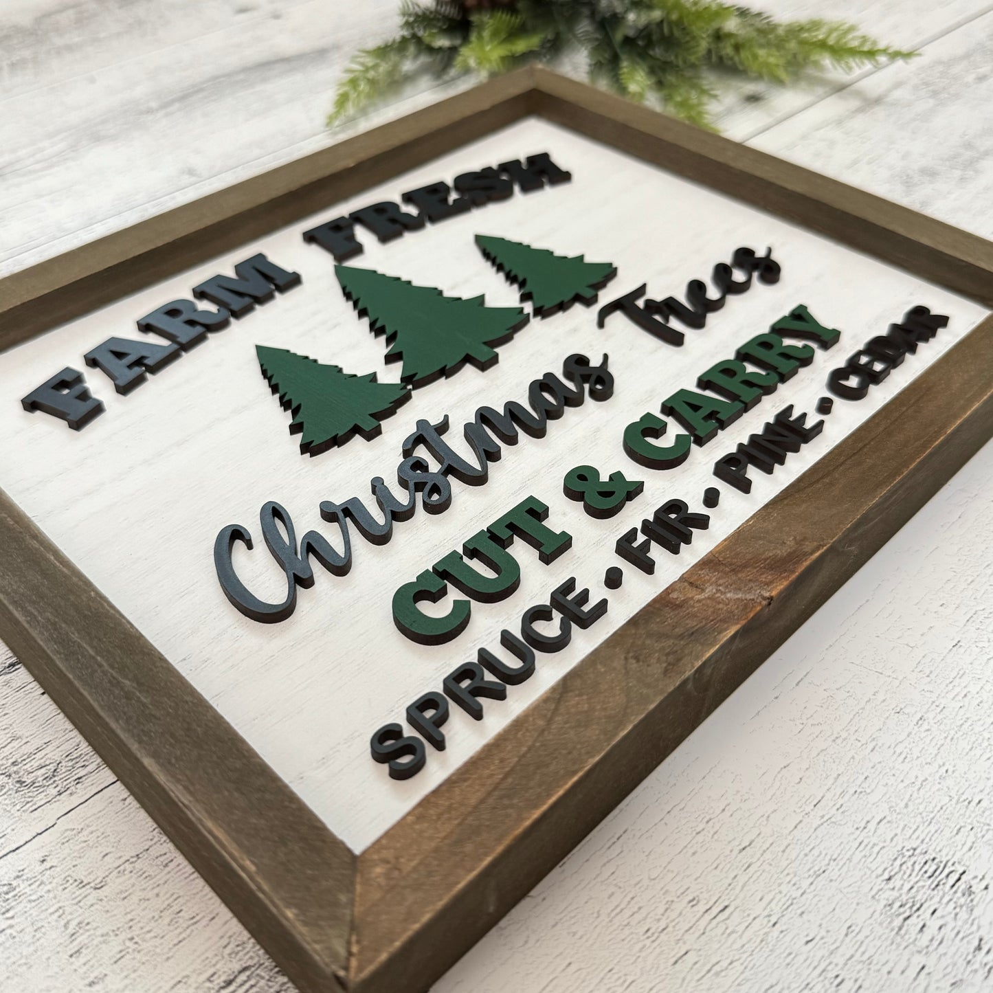 Wooden Framed Christmas Sign