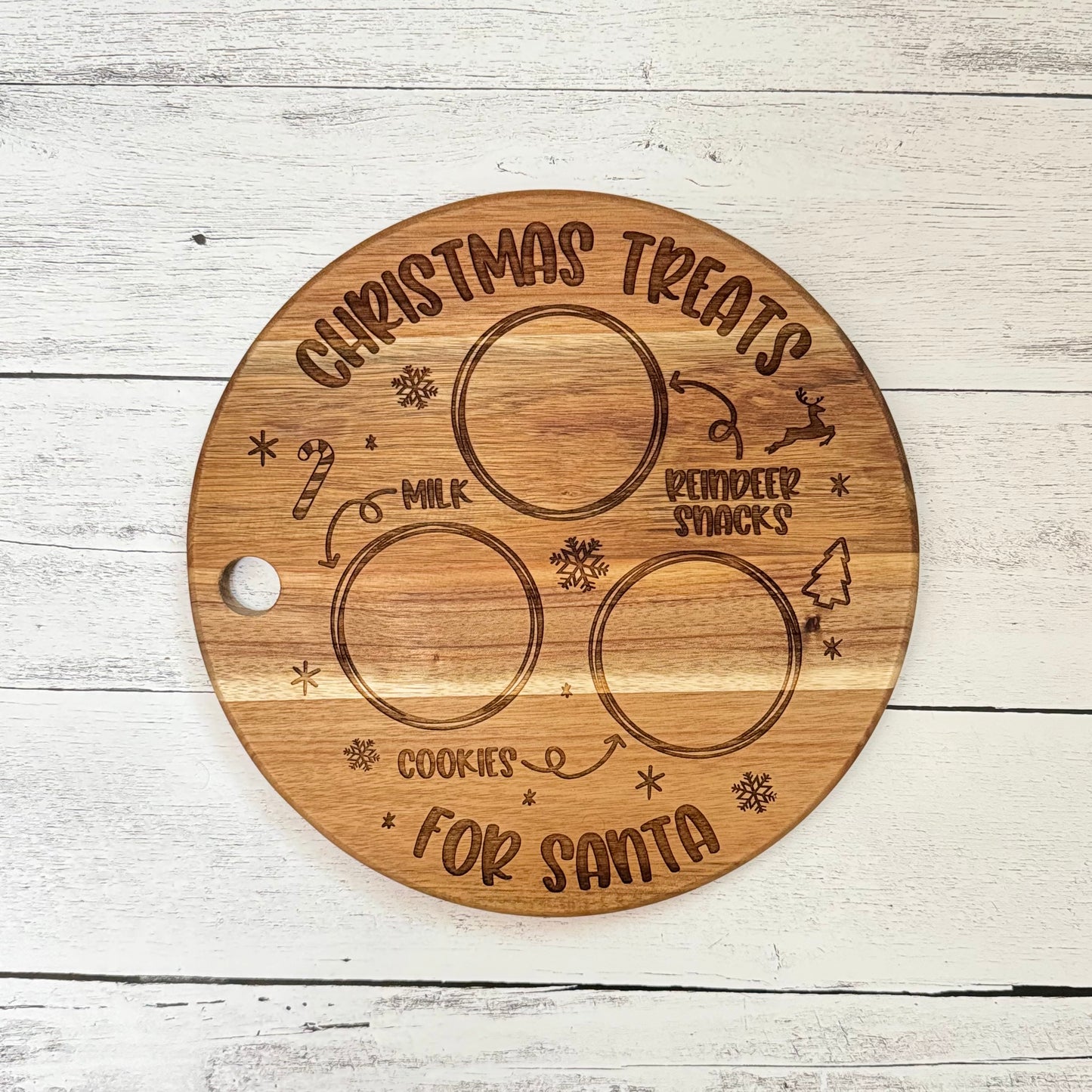 Wooden Santa Milk And Cookie Tray