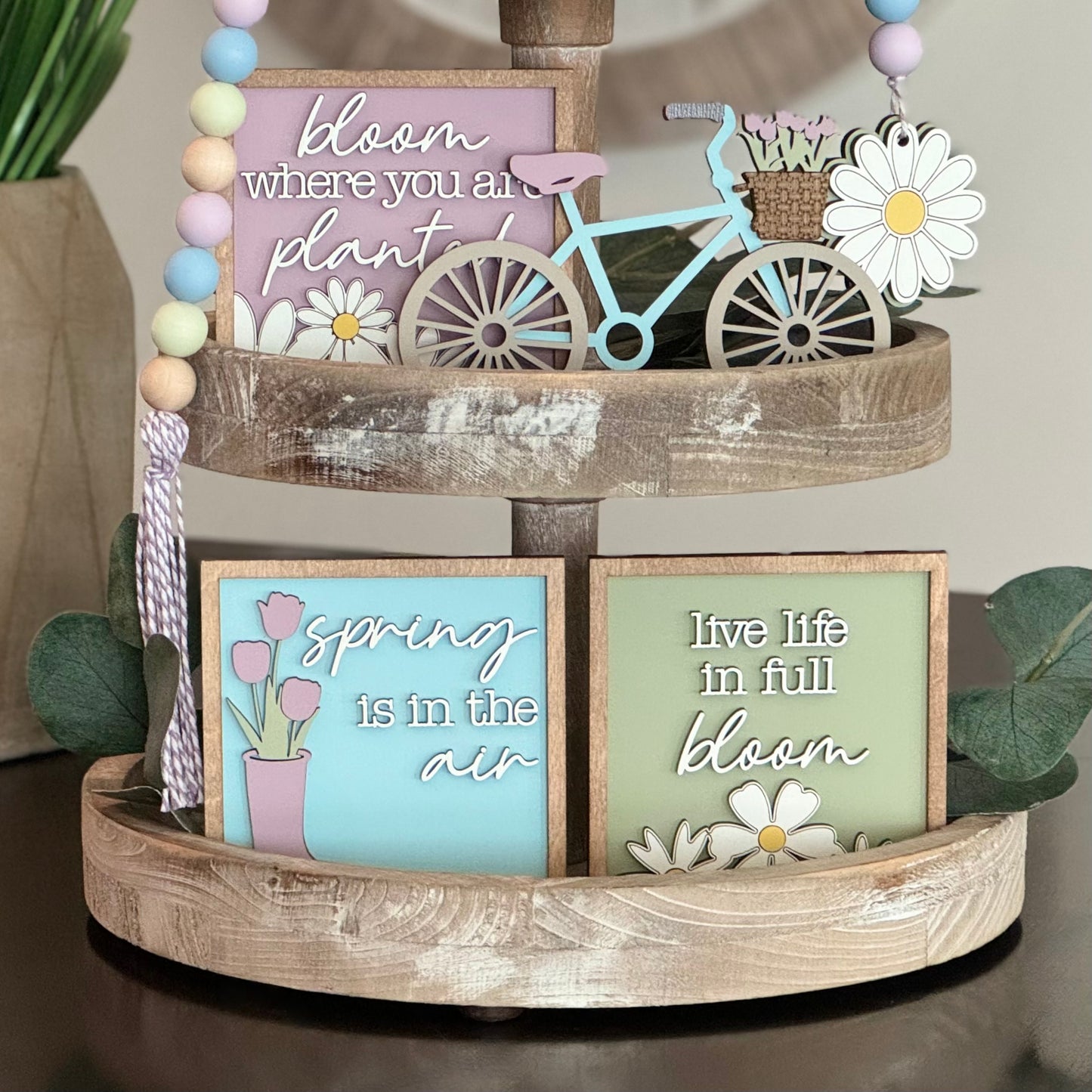 Spring Tiered Tray Decor Bundle