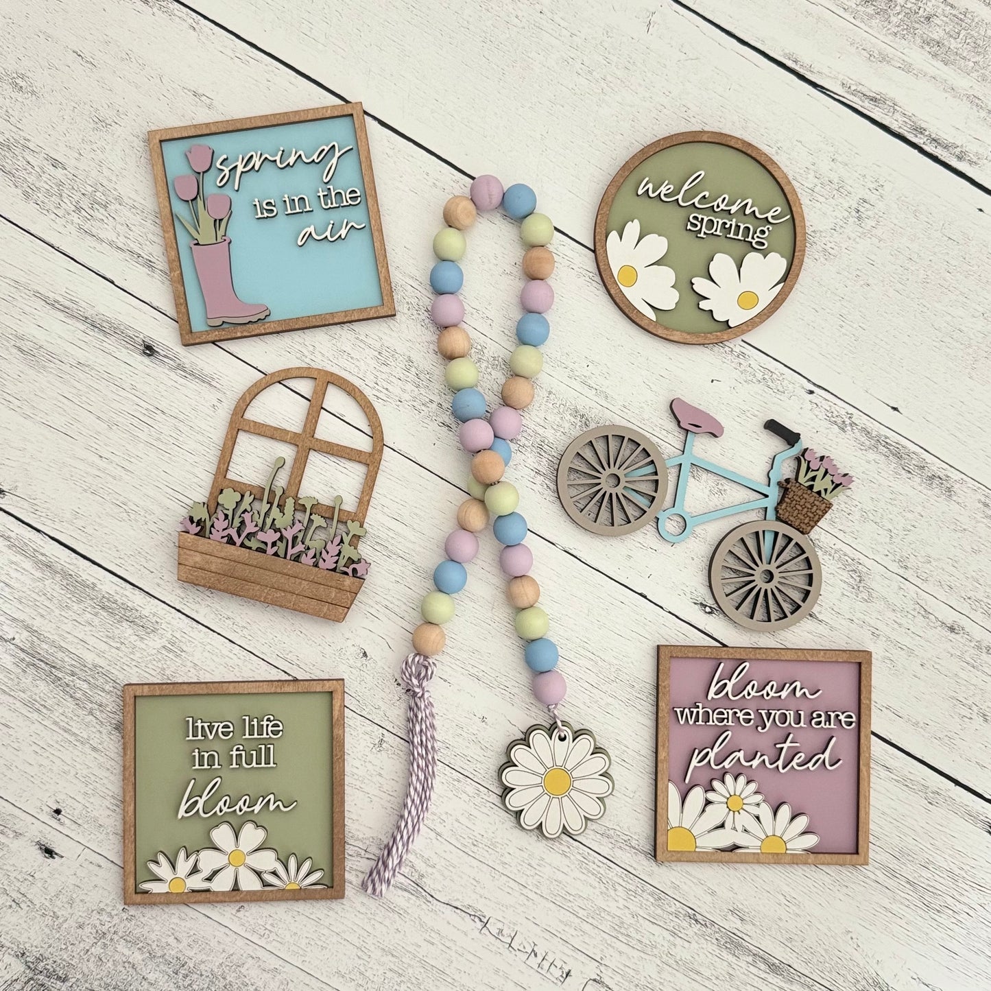 Spring Tiered Tray Decor Bundle