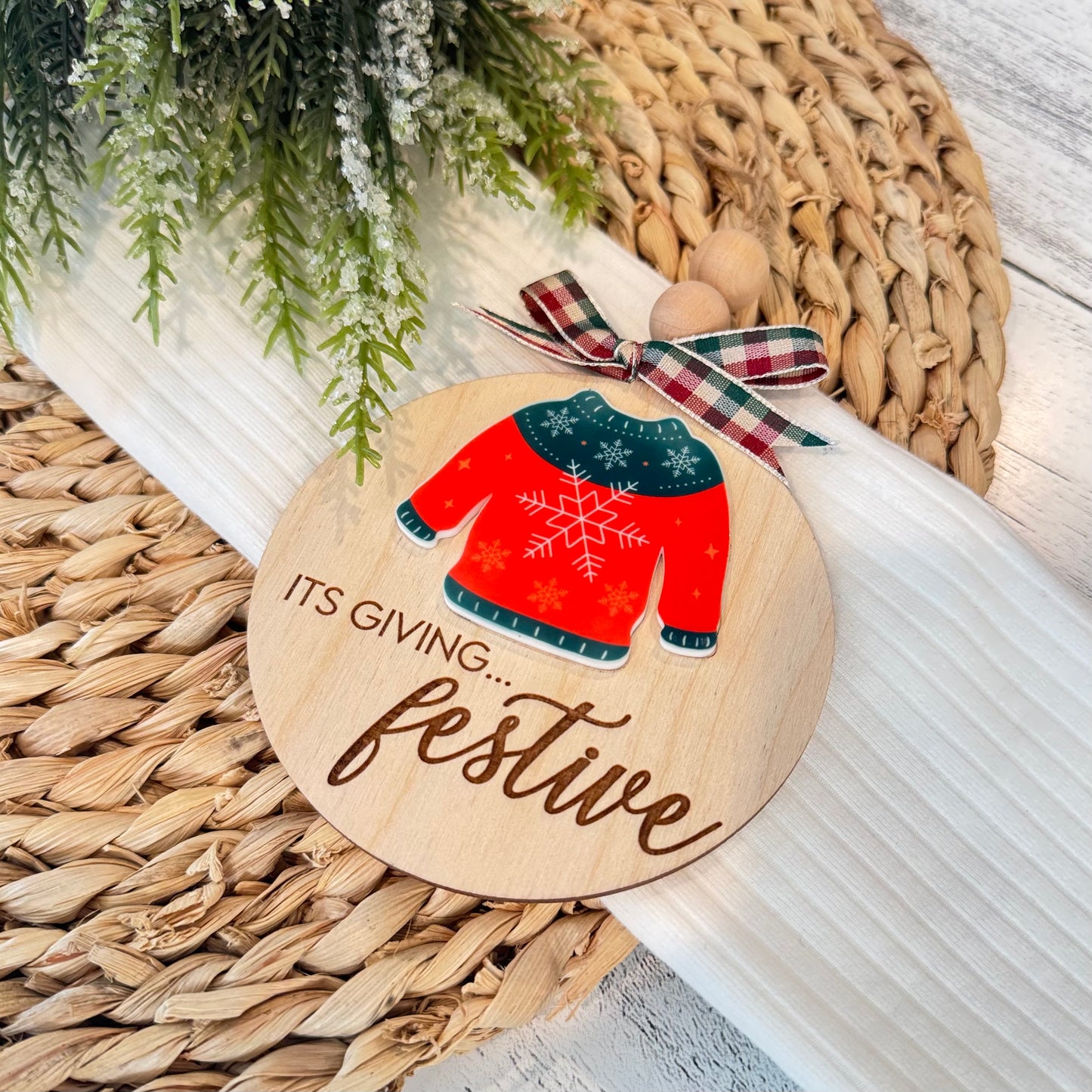 Christmas Sweater Christmas Ornament | Its Giving Festive