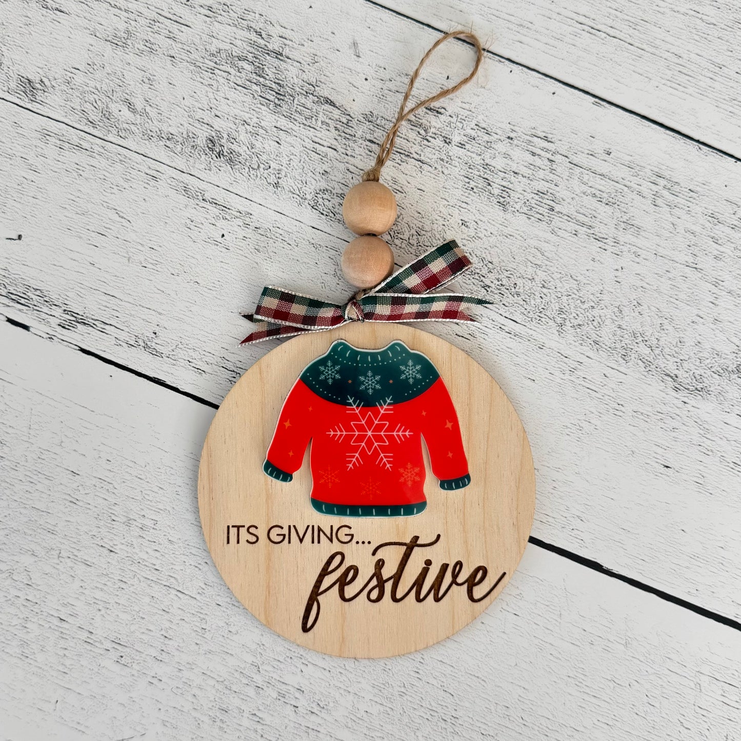 Christmas Sweater Christmas Ornament | Its Giving Festive