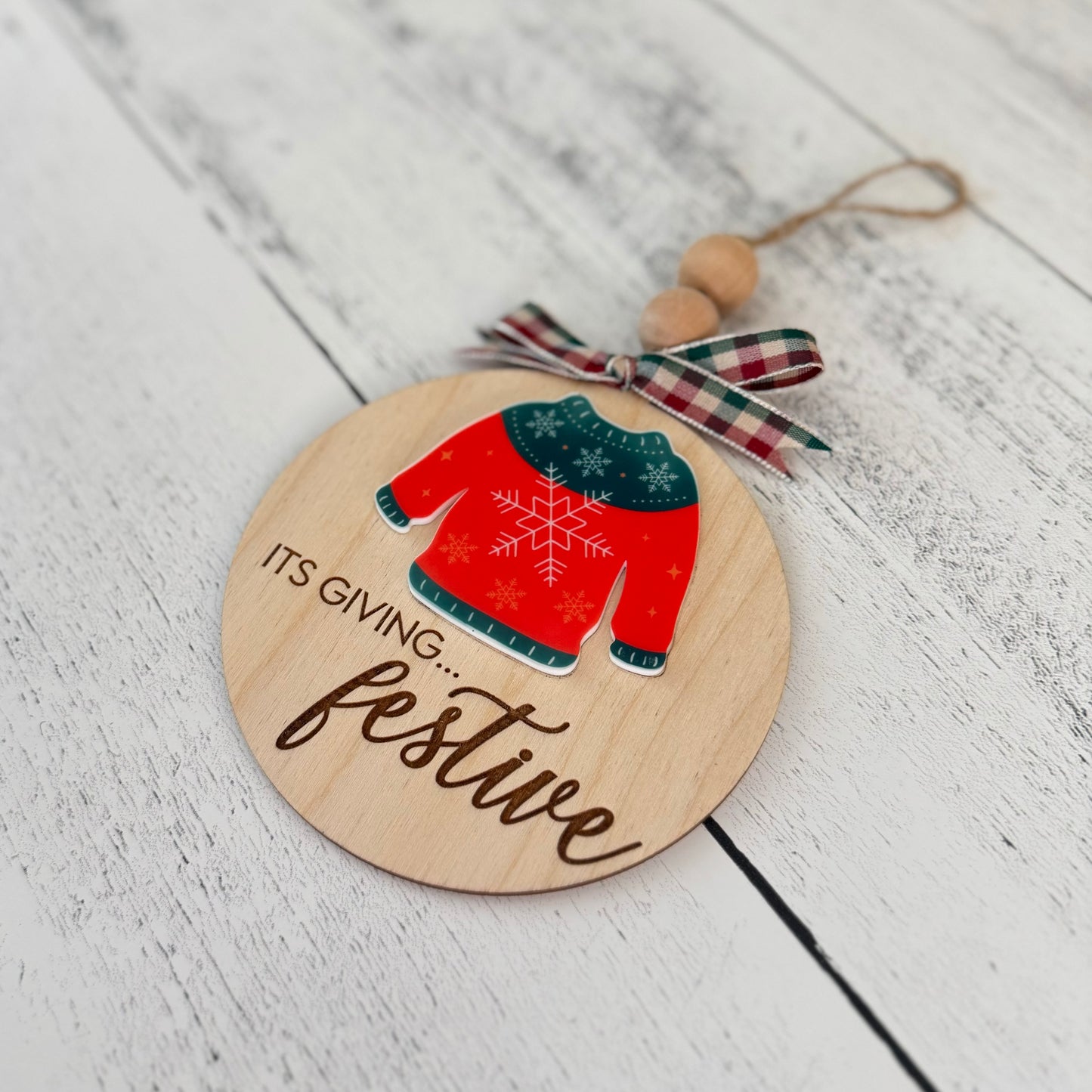 Christmas Sweater Christmas Ornament | Its Giving Festive