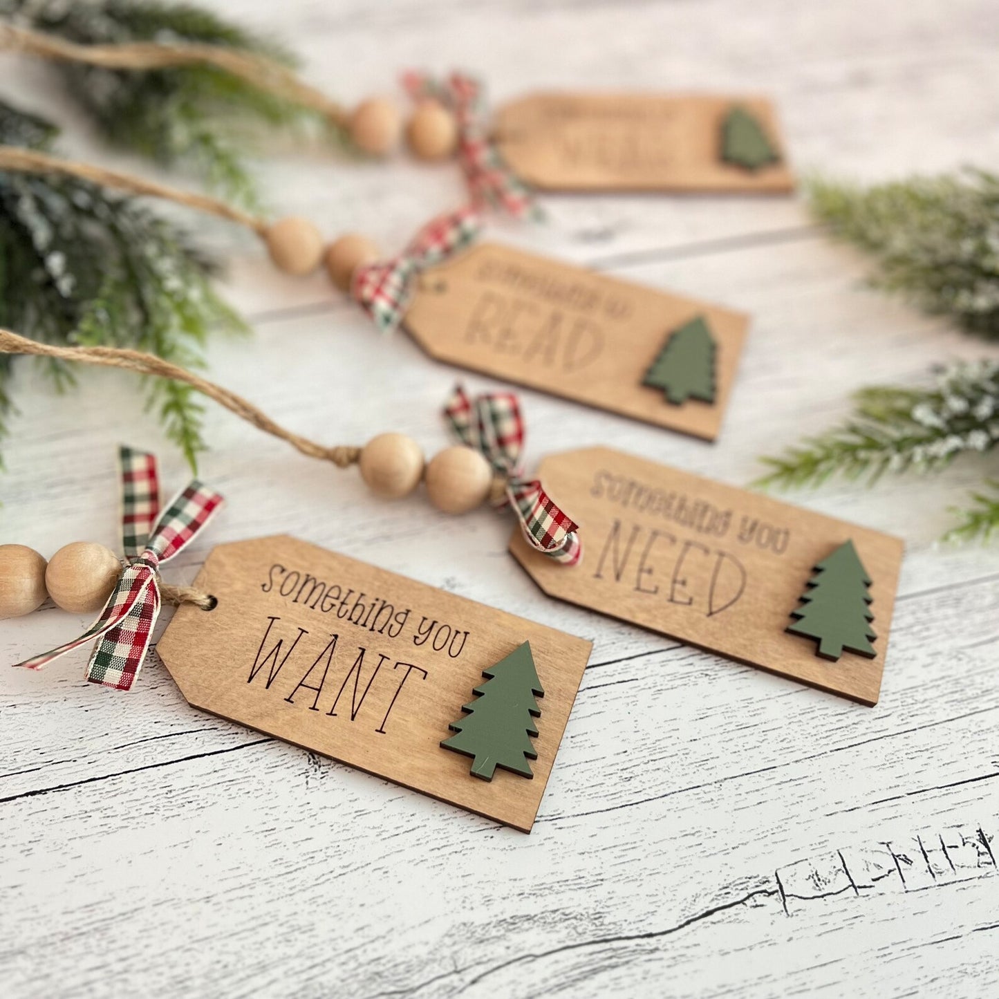 Something You Wear Want Need Read Christmas Tags | Set Of 4