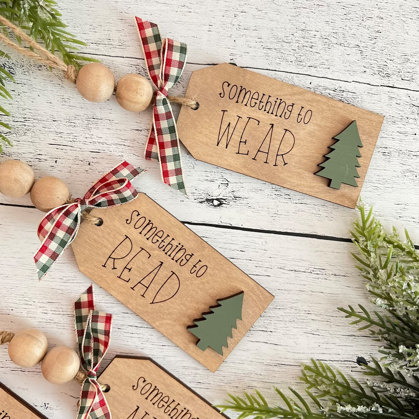 Something You Wear Want Need Read Christmas Tags | Set Of 4