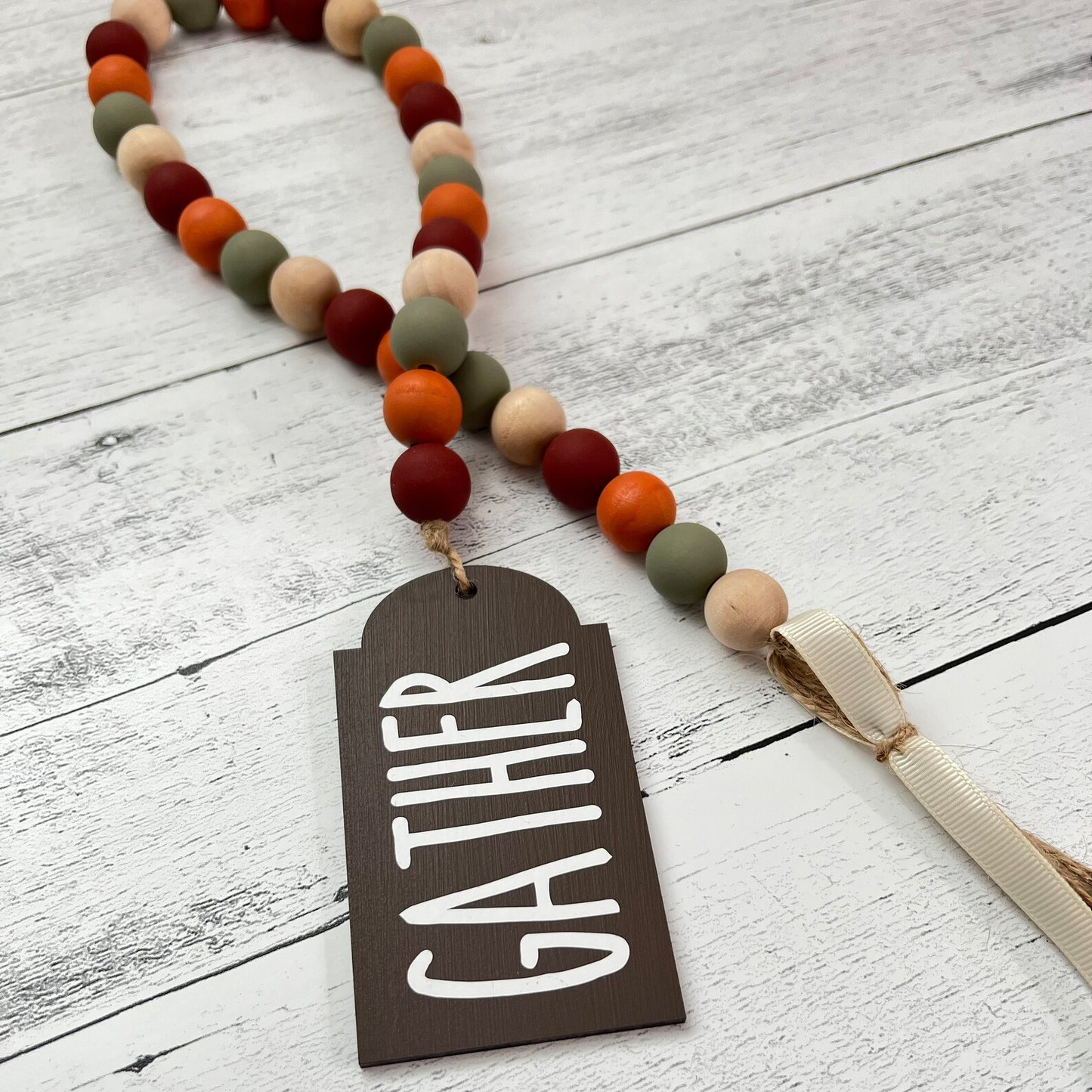 Fall Themed Wooden Bead Garland