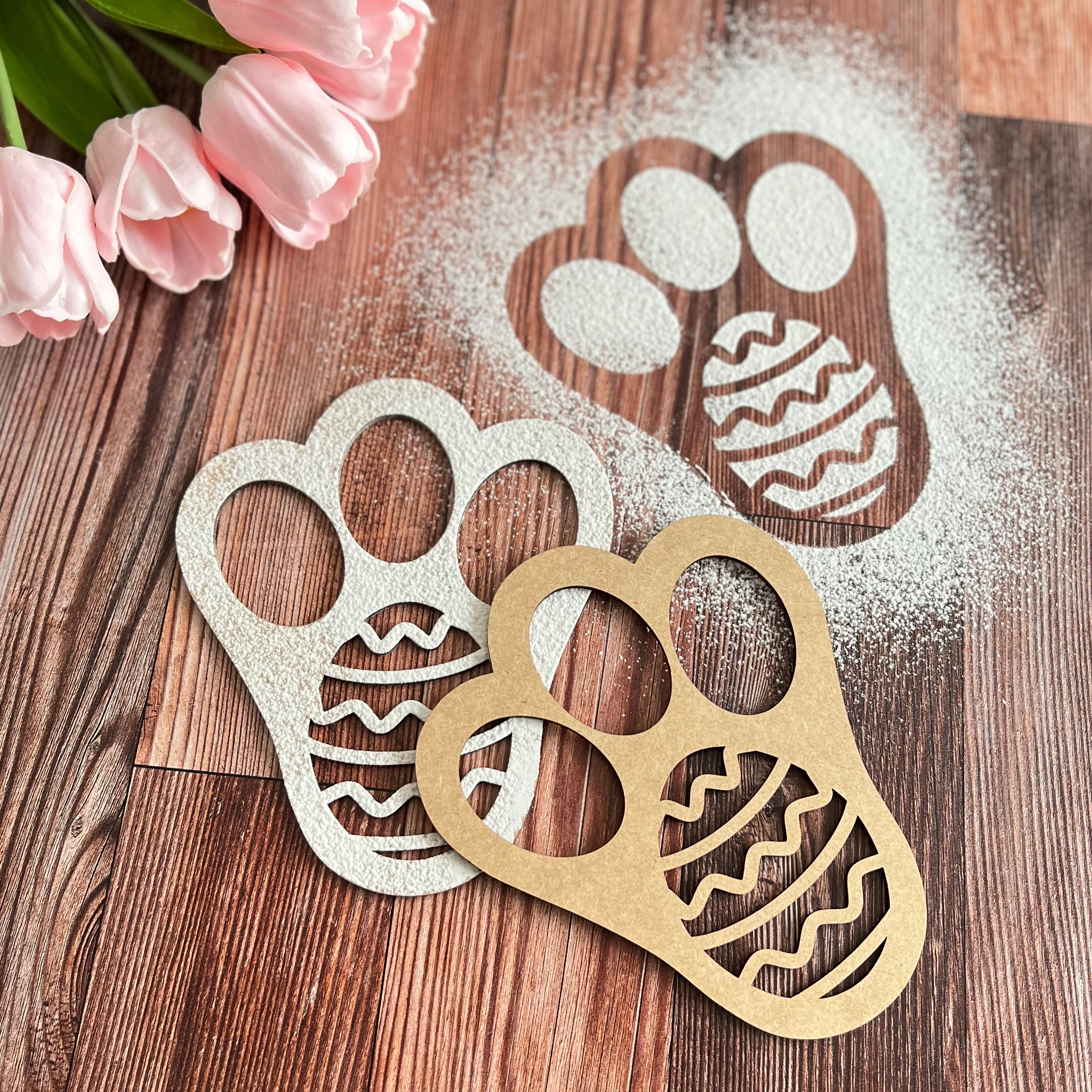 Easter Bunny Foot Print Stencil
