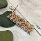 Engraved Floral Mom Keychain