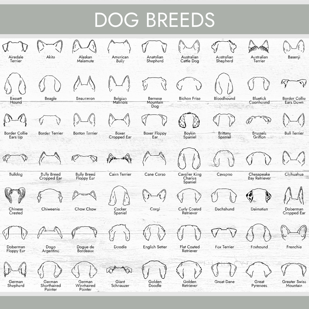 Personalized Dog Ear Silhouette Magnet