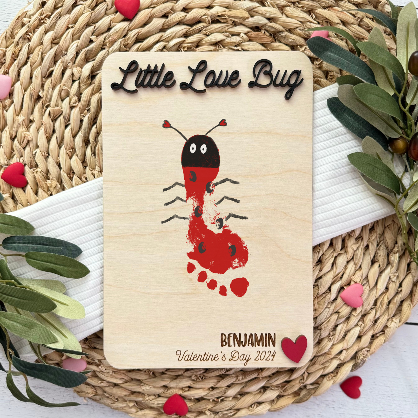 Baby Footprint Valentine's Day Sign