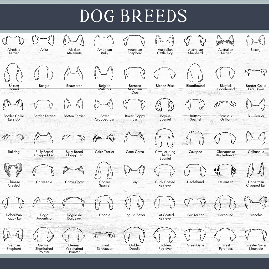 Personalized Dog Ear Outline Sign