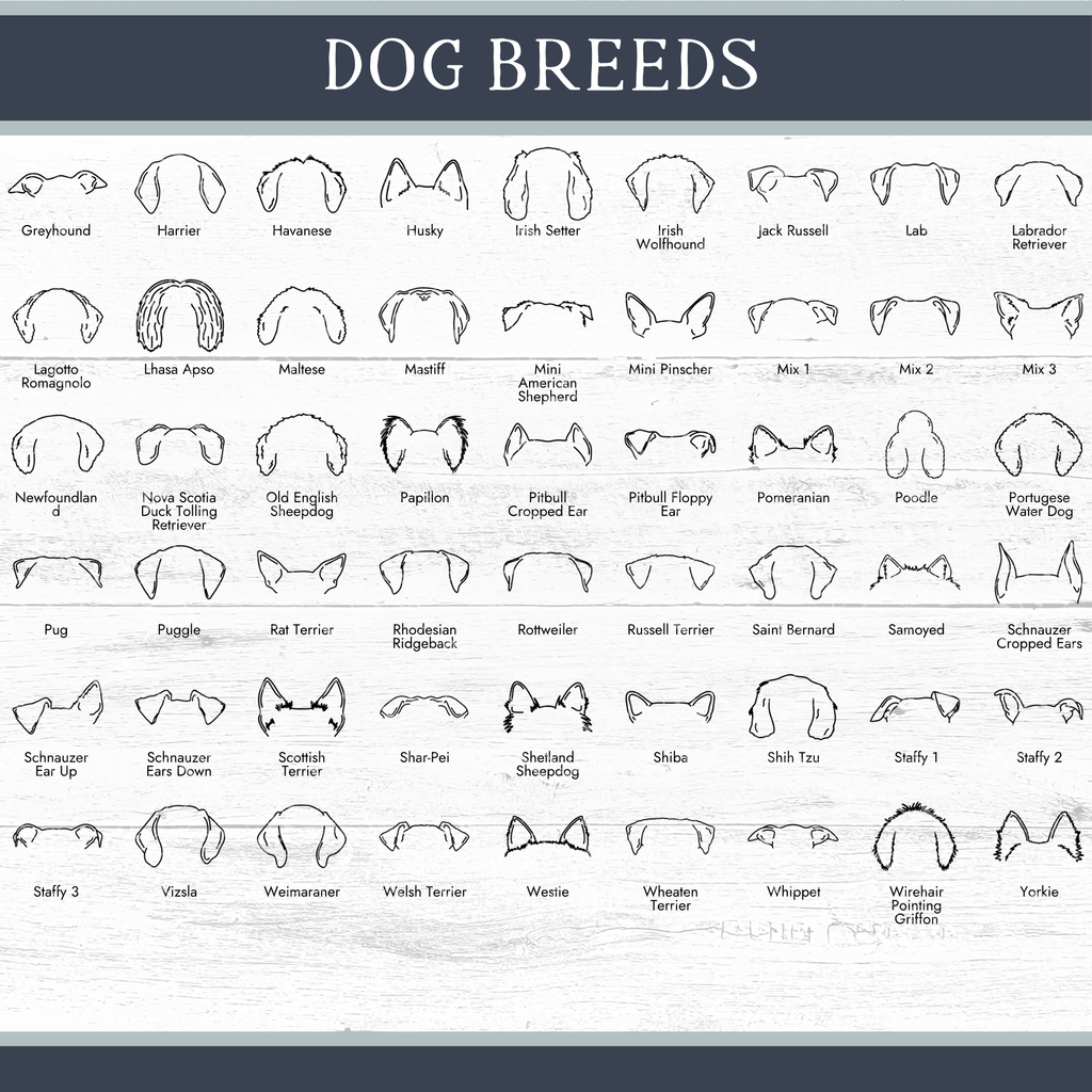 Personalized Dog Ear Outline Sign