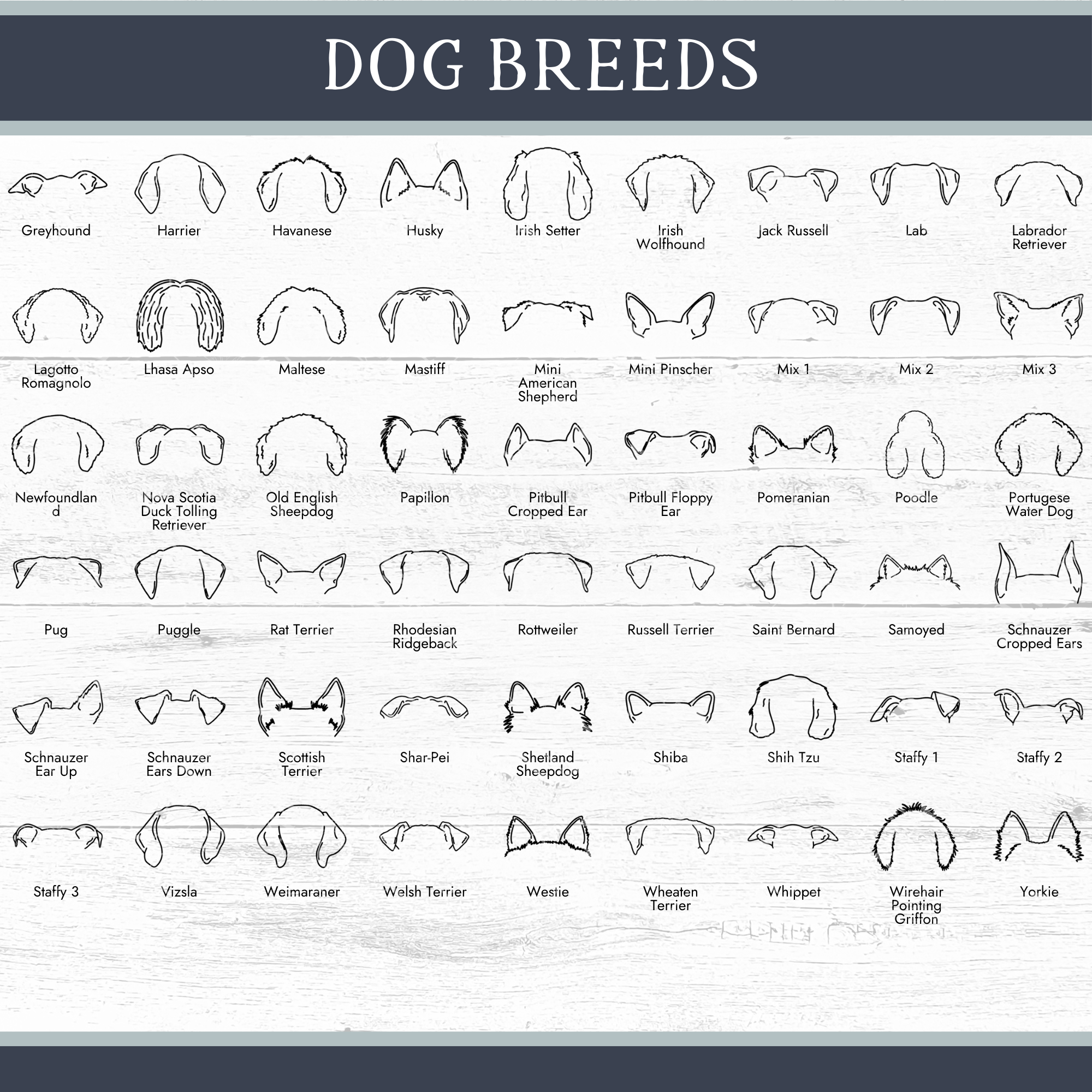 Personalized Dog Ear Silhouette Memorial Sign