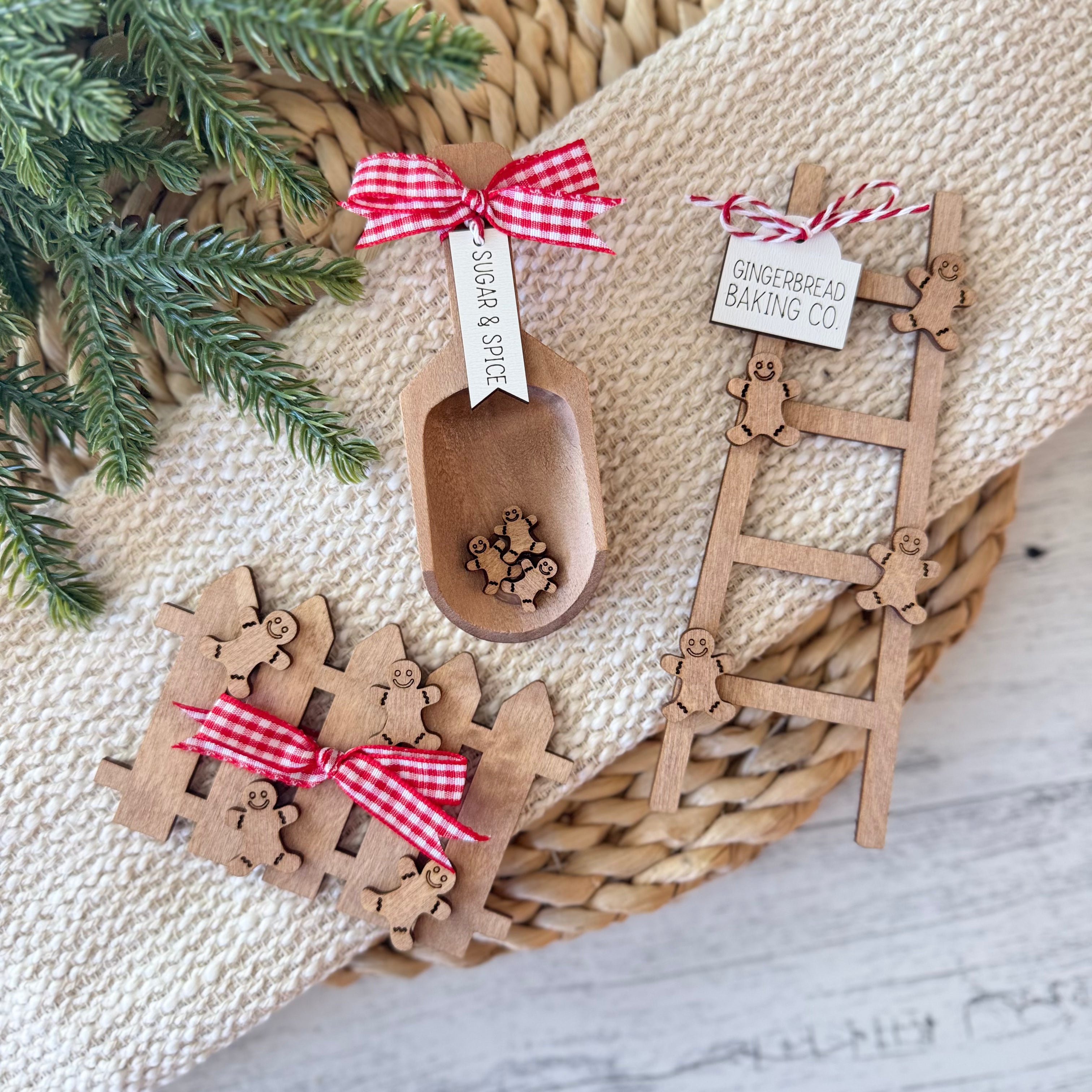 Gingerbread Themed Accent Tiered Tray Decor