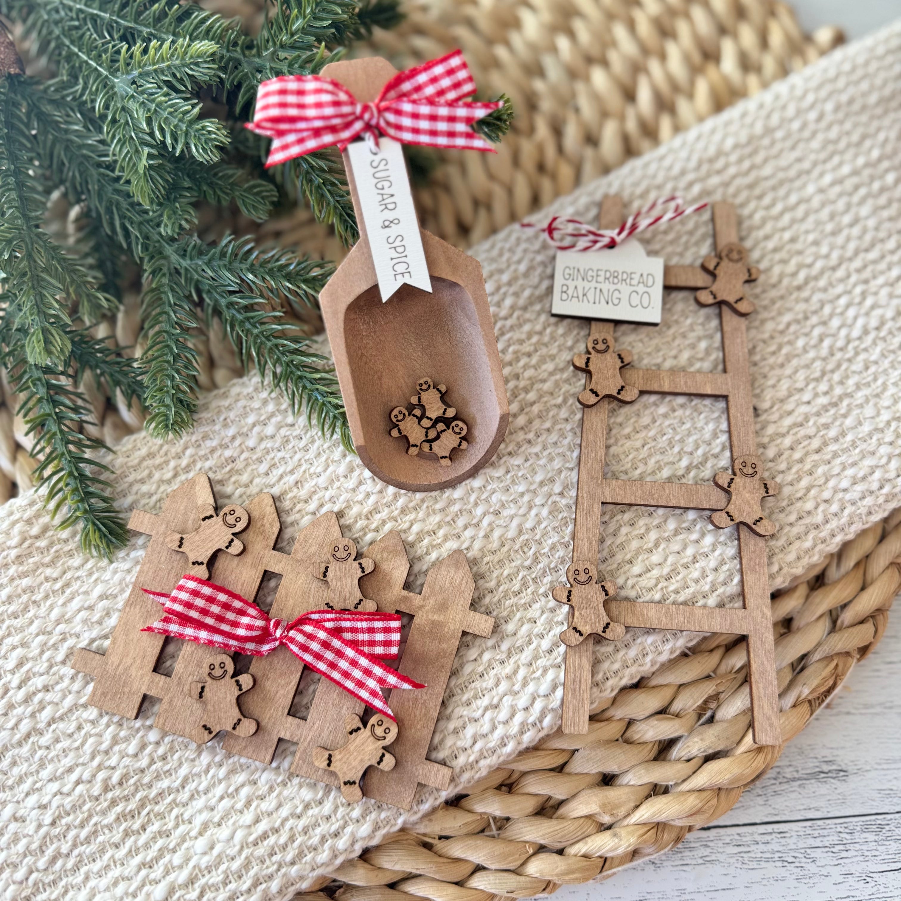 Gingerbread Themed Accent Tiered Tray Decor