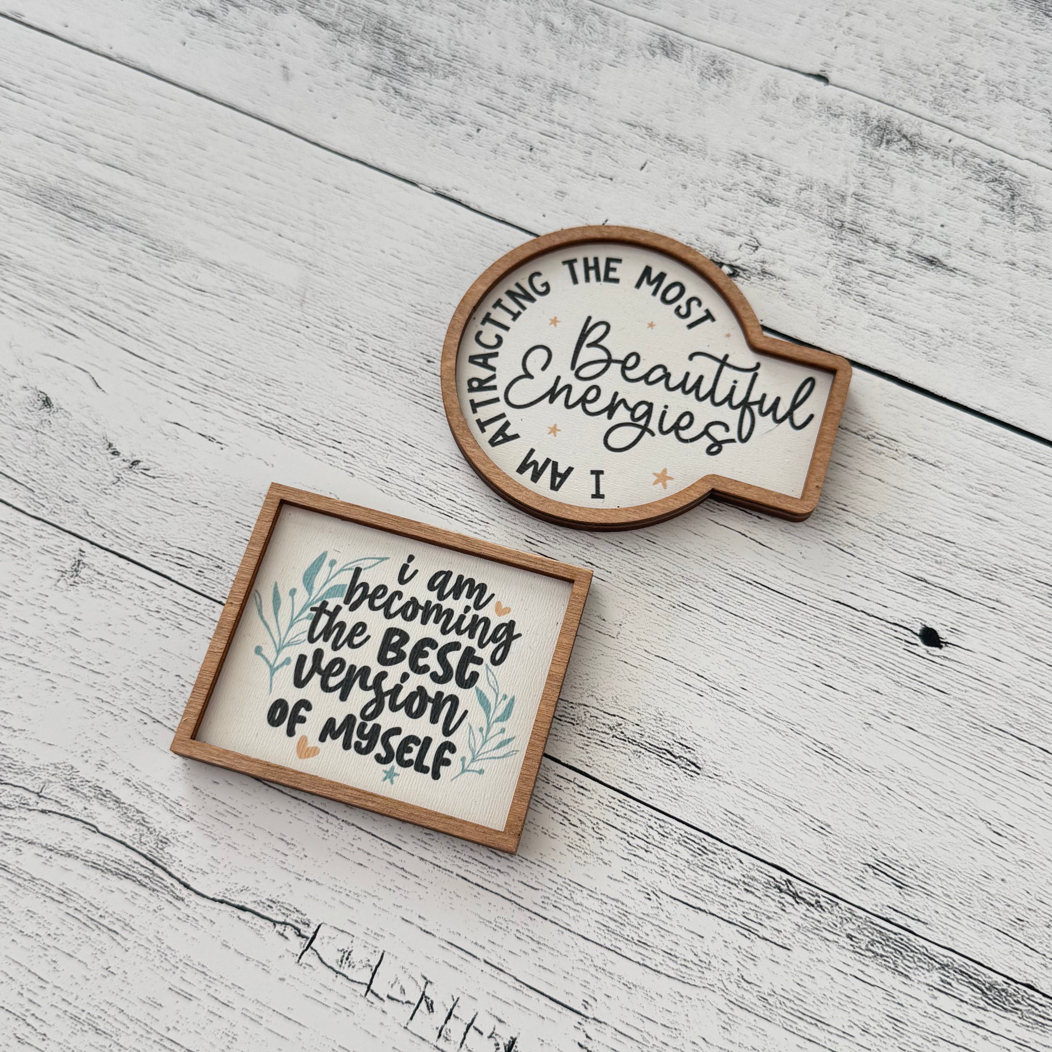 Inspirational Daily Reminder Wooden Magnets
