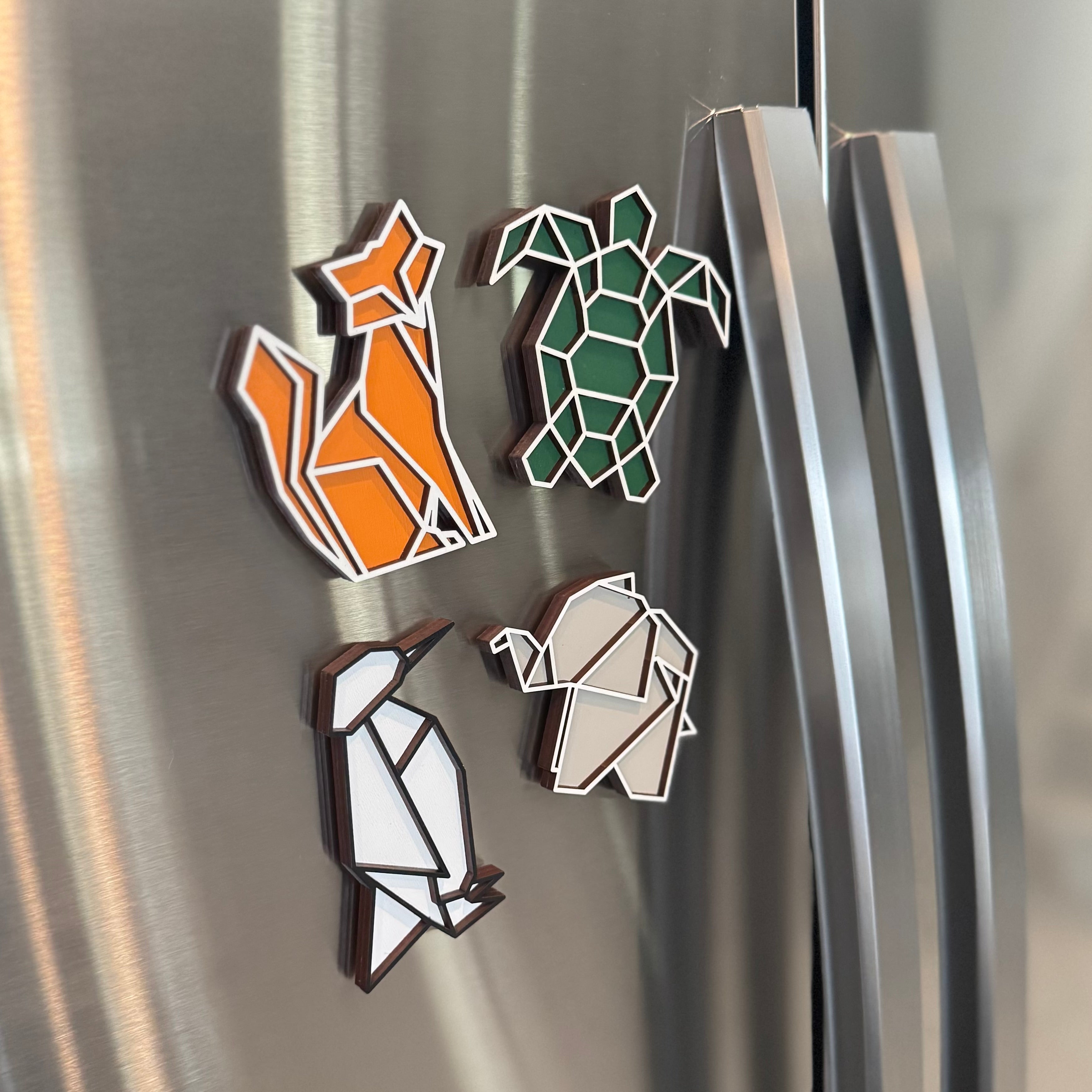 Geometric Animal Refrigerator Magnets
