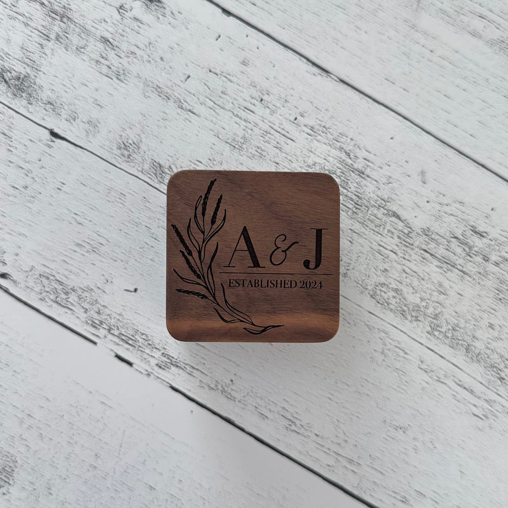 Personalized Wooden Wedding Ring Box