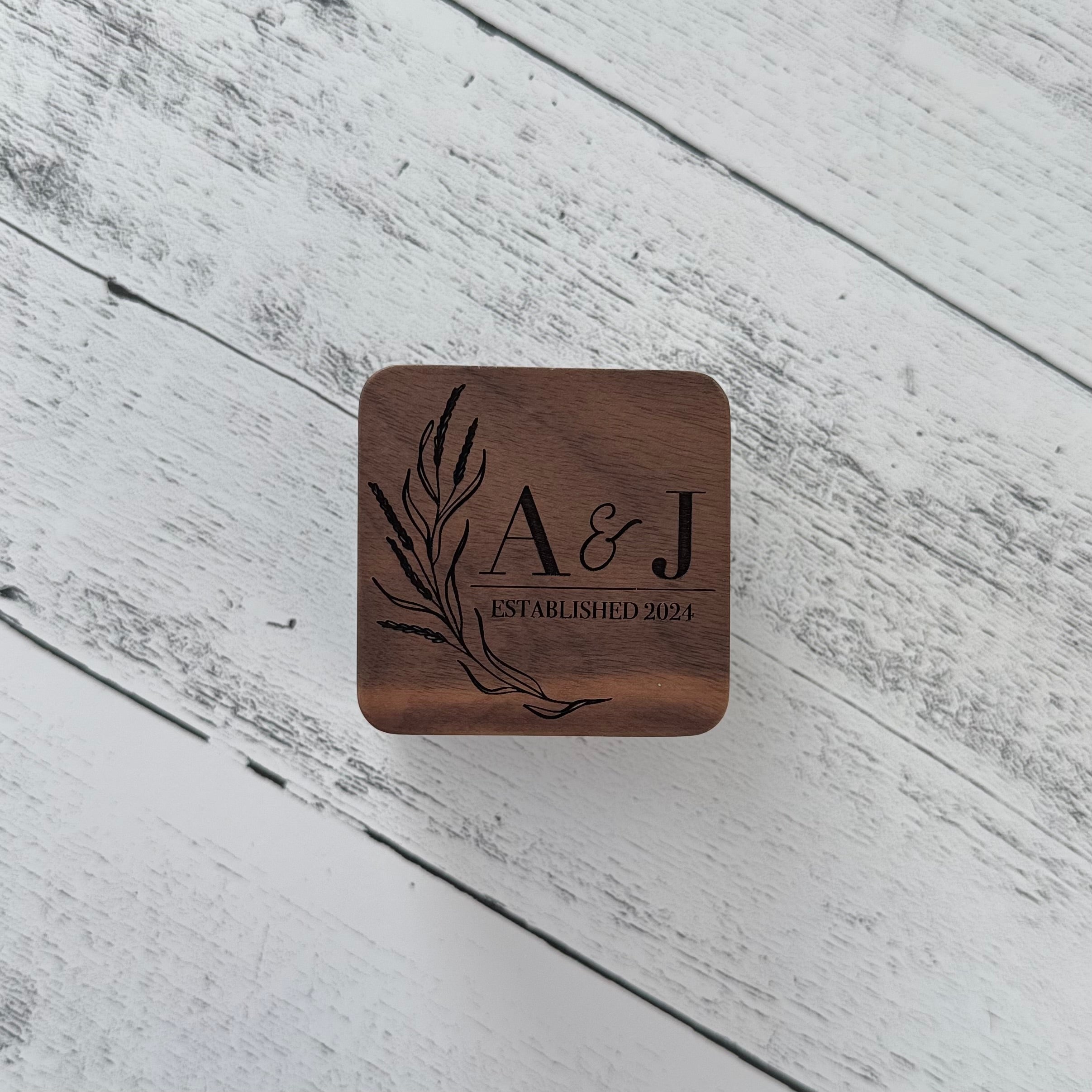 Personalized Wooden Wedding Ring Box