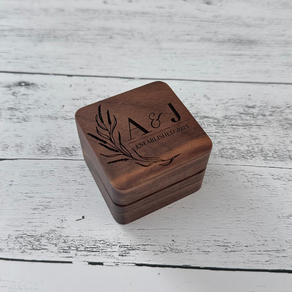 Personalized Wooden Wedding Ring Box