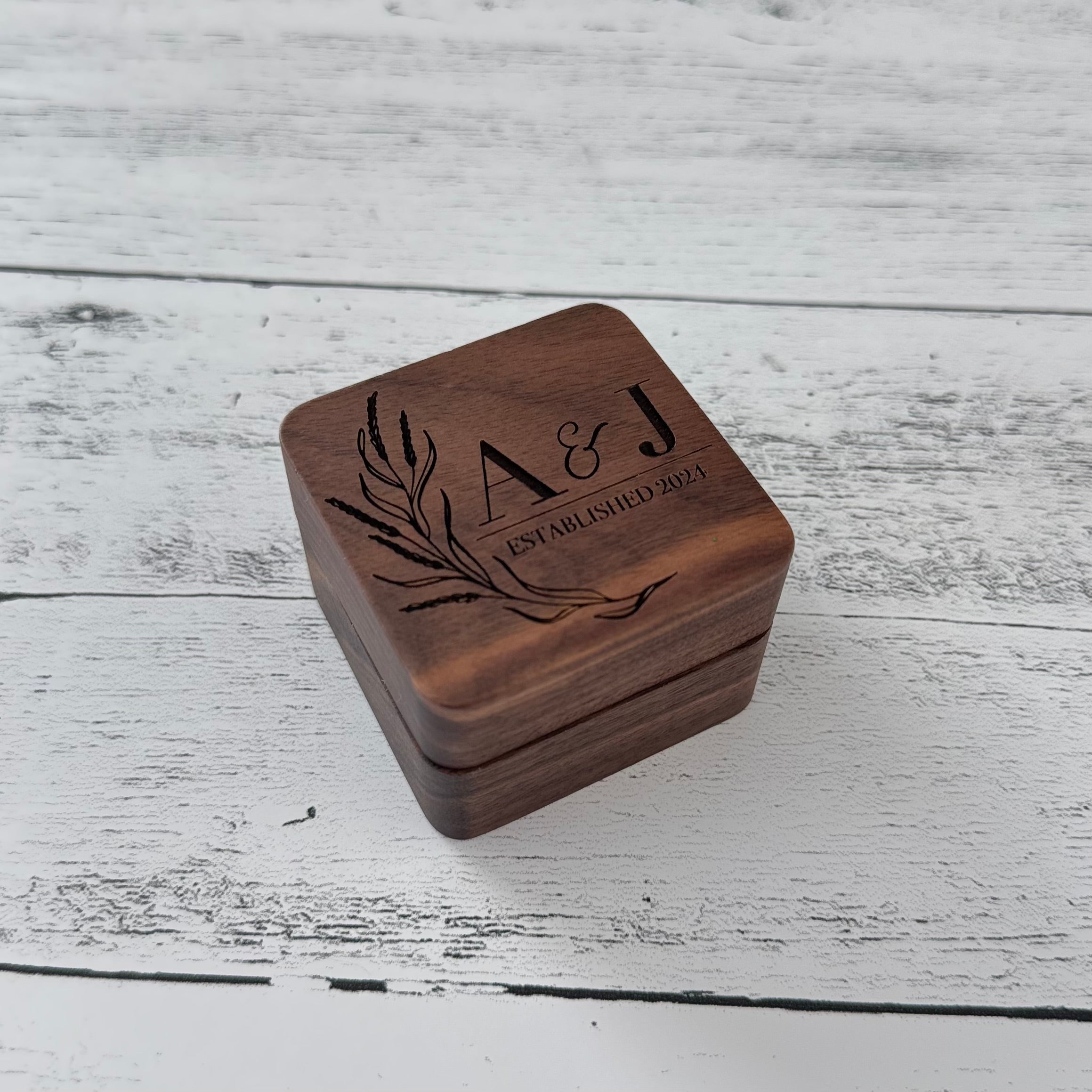 Personalized Wooden Wedding Ring Box