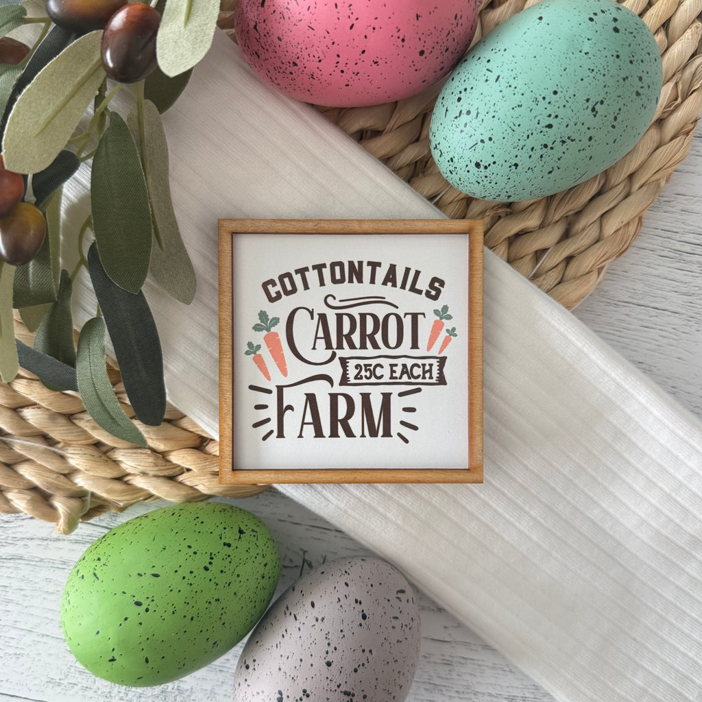 Mini Framed Easter Sign | Cottontails Carrot Farm