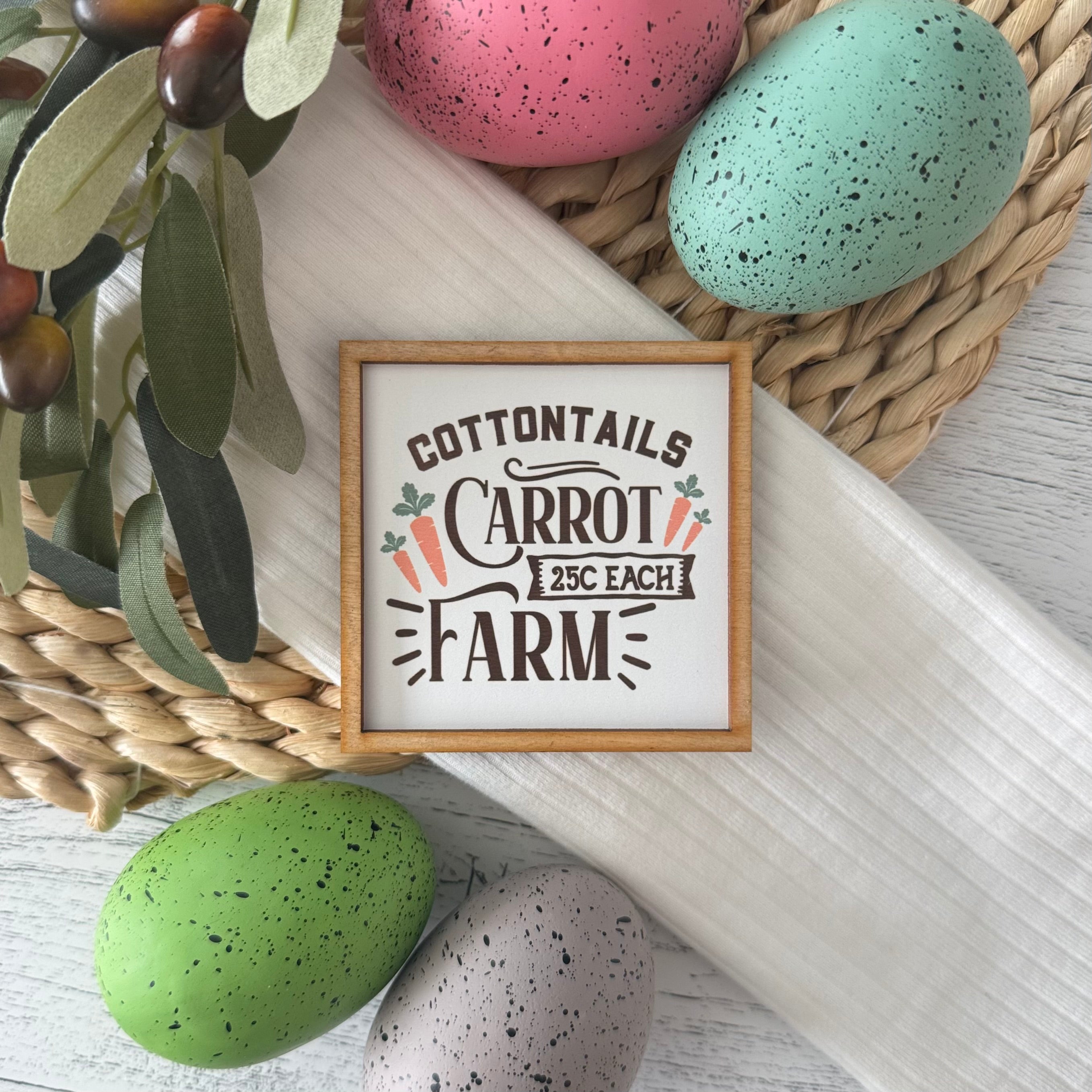 Mini Framed Easter Sign | Cottontails Carrot Farm