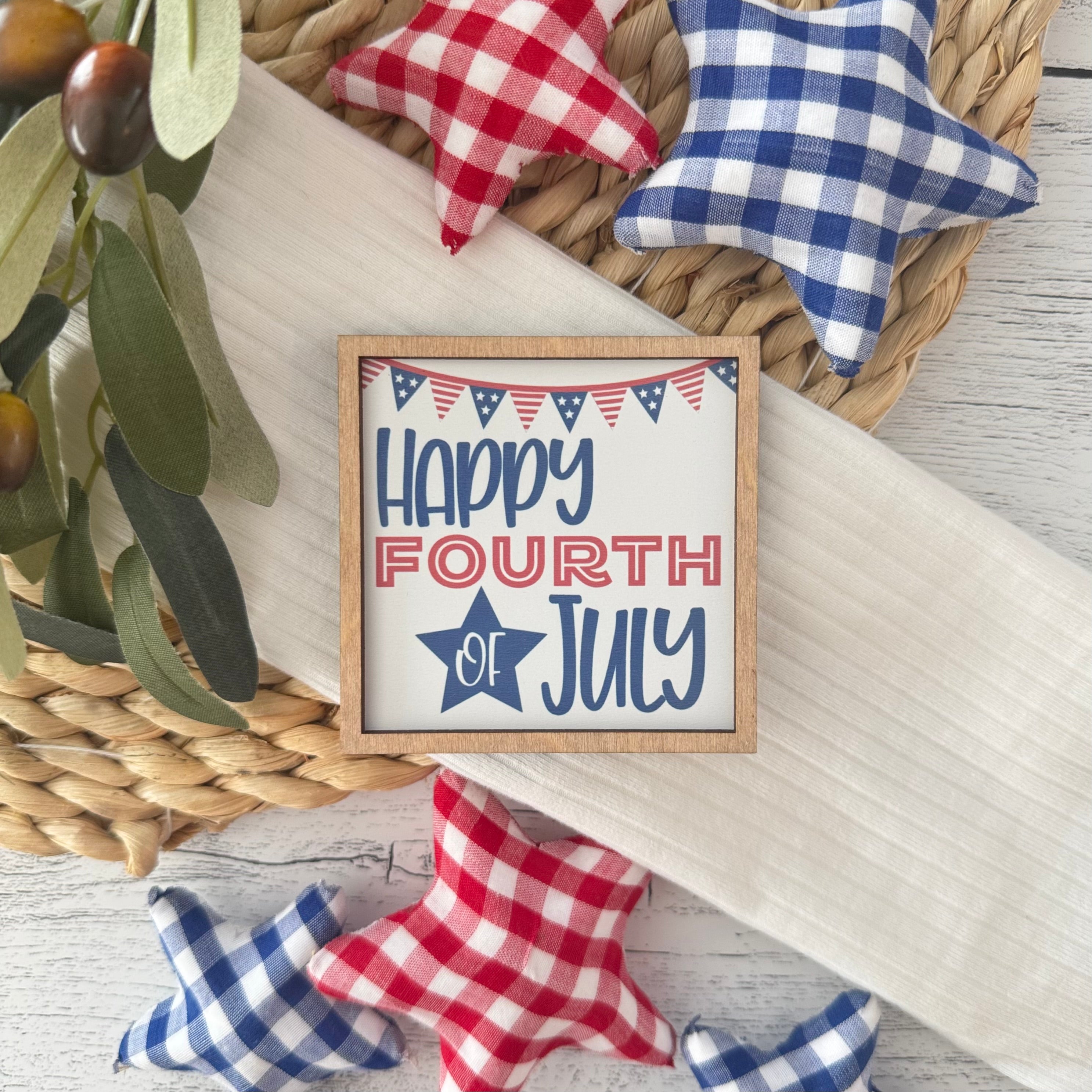 Mini Framed 4th Of July Sign | Happy Fourth Of July