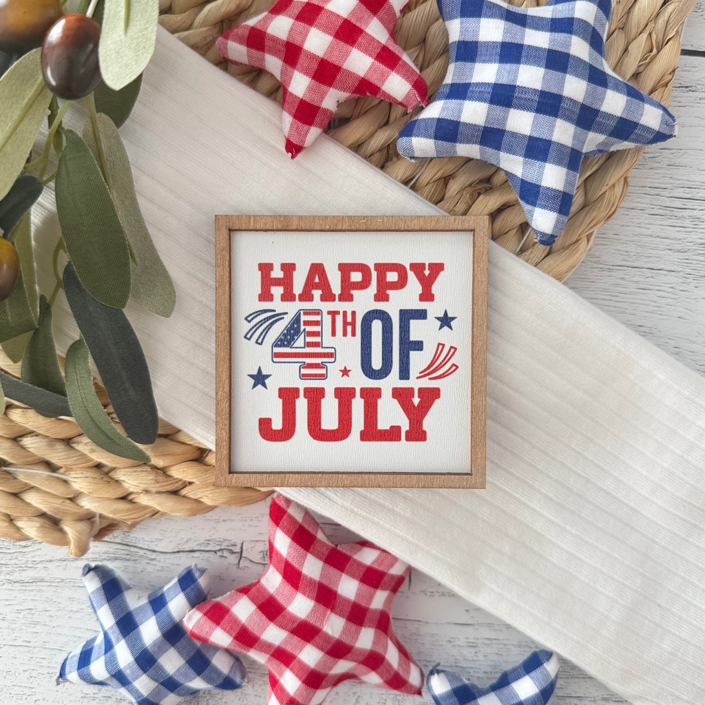 Mini Framed 4th Of July Sign | Happy Fourth Of July Sign
