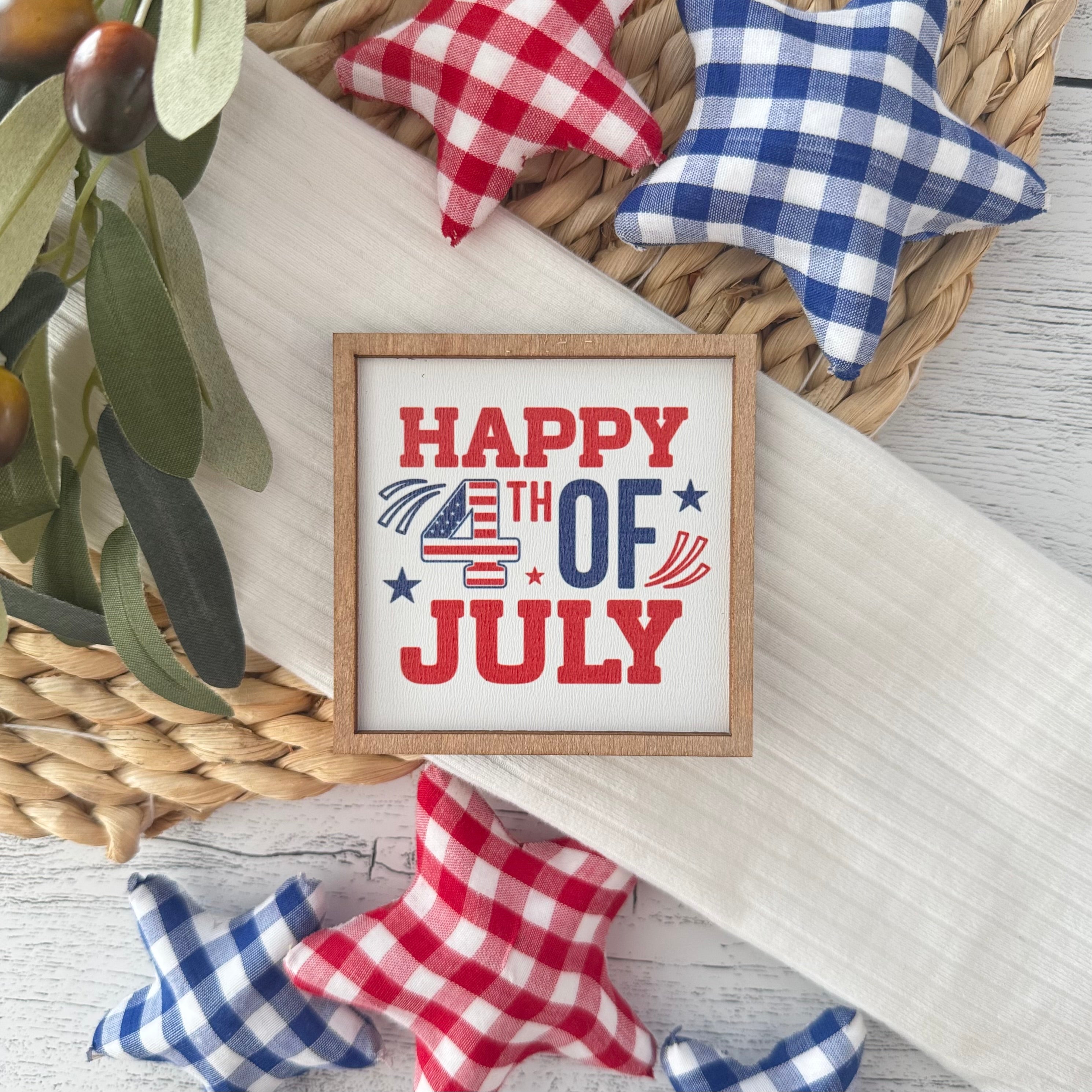 Mini Framed 4th Of July Sign | Happy Fourth Of July Sign