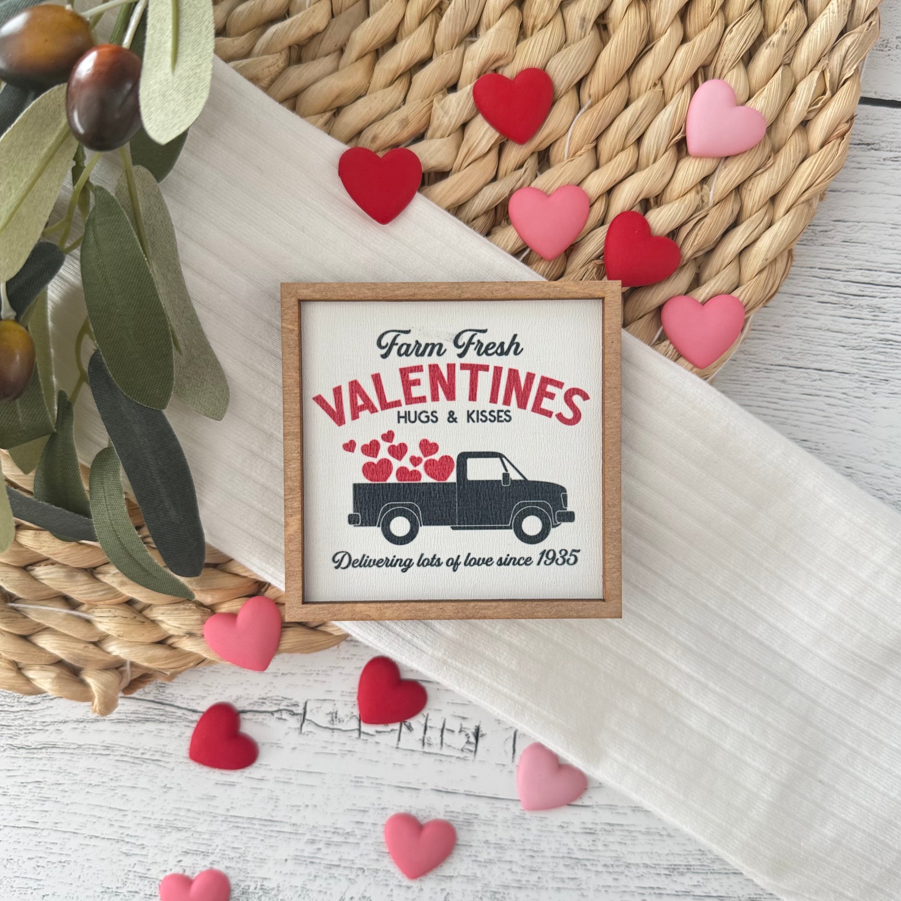 Mini Framed Valentine's Day Sign | Valentine Truck Sign