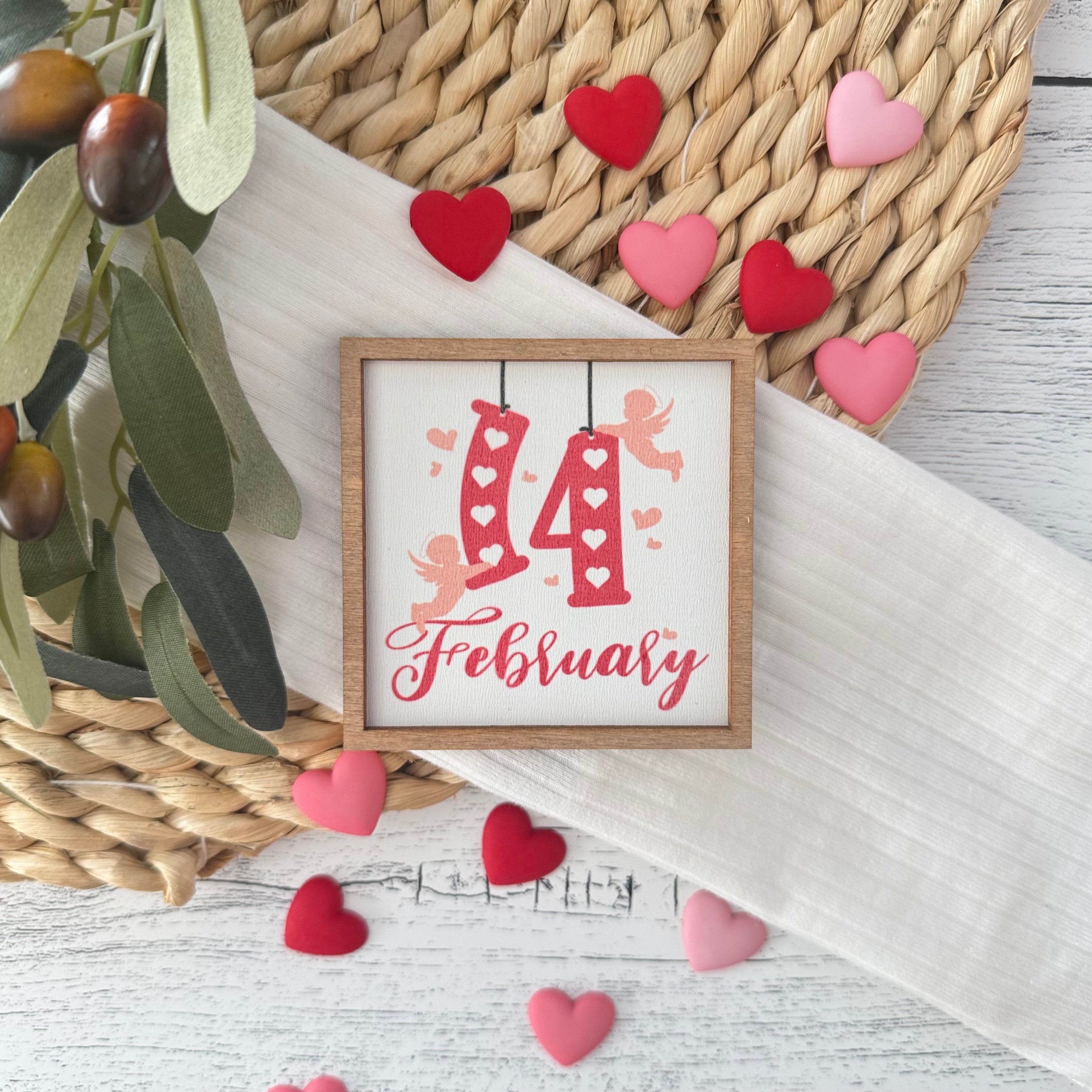 Mini Framed Valentine's Day Sign | February 14 Sign